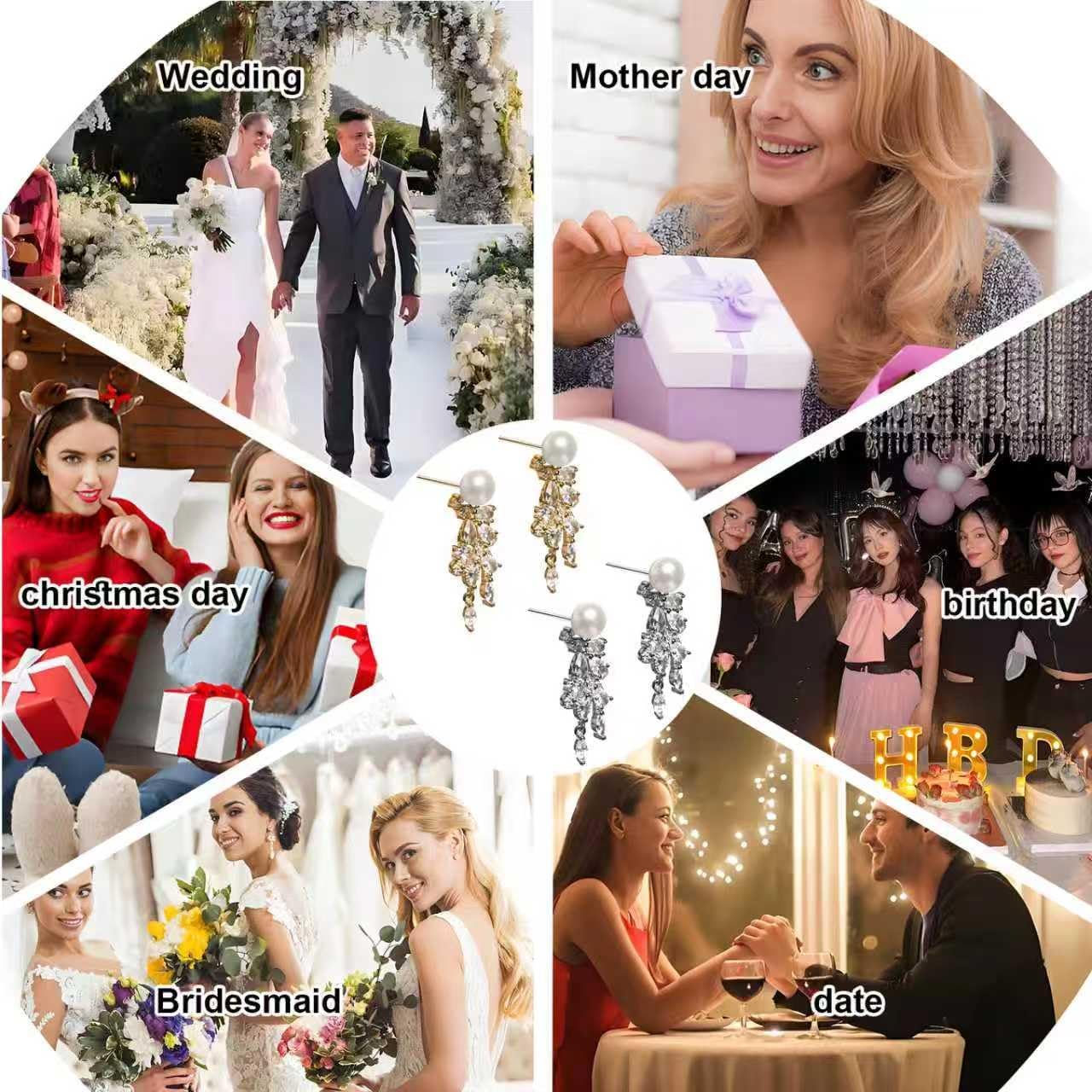 Elegant Silver Plated Drop Dangle Earrings, Classic Fashion Jewelry for Women - Image 6