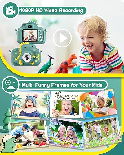 Miniatura 4 de Cámara para niños, cámara para niños y niñas, regalos de juguetes para Navidad, cumpleaños, niños y niñas de 3 a 9 años de edad, cámara de video