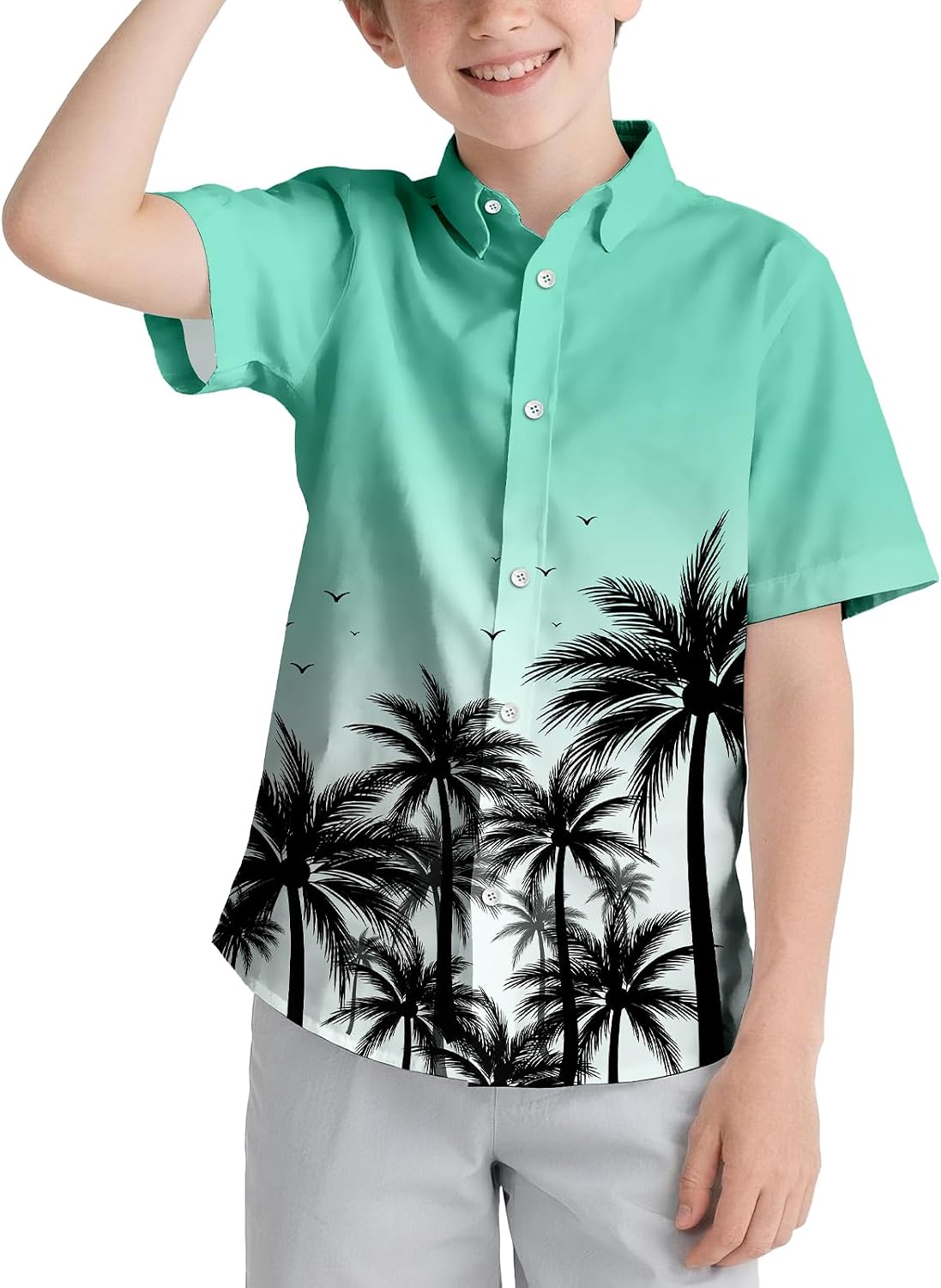 Hawaiian Shirts for Boys Button Down Shirt Short Sleeve Kids Hawaiian Shirt Girls Boys Hawaiian Shirts 10-12