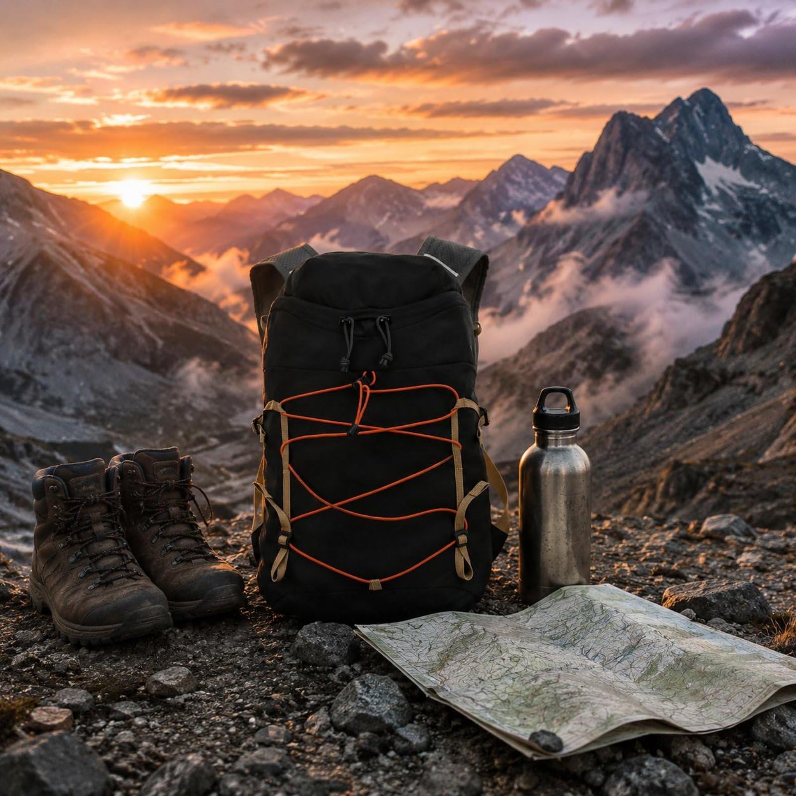 Baoblaze Zaino da Trekking Zaino Zainetto Borsa Rucksack con Chiusura a Coulisse Rapida Spallacci Imbottiti Cinghie per Compressione Struttura Morbida