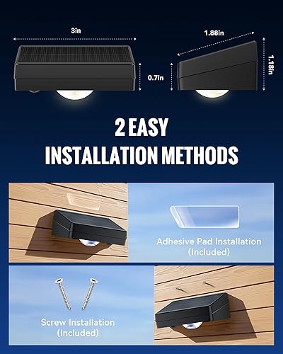 Miniatura 4 de Luces solares para valla al aire libre, 300045006000K, 3 modos, luces de valla alimentadas por energía solar para patio trasero exterior,