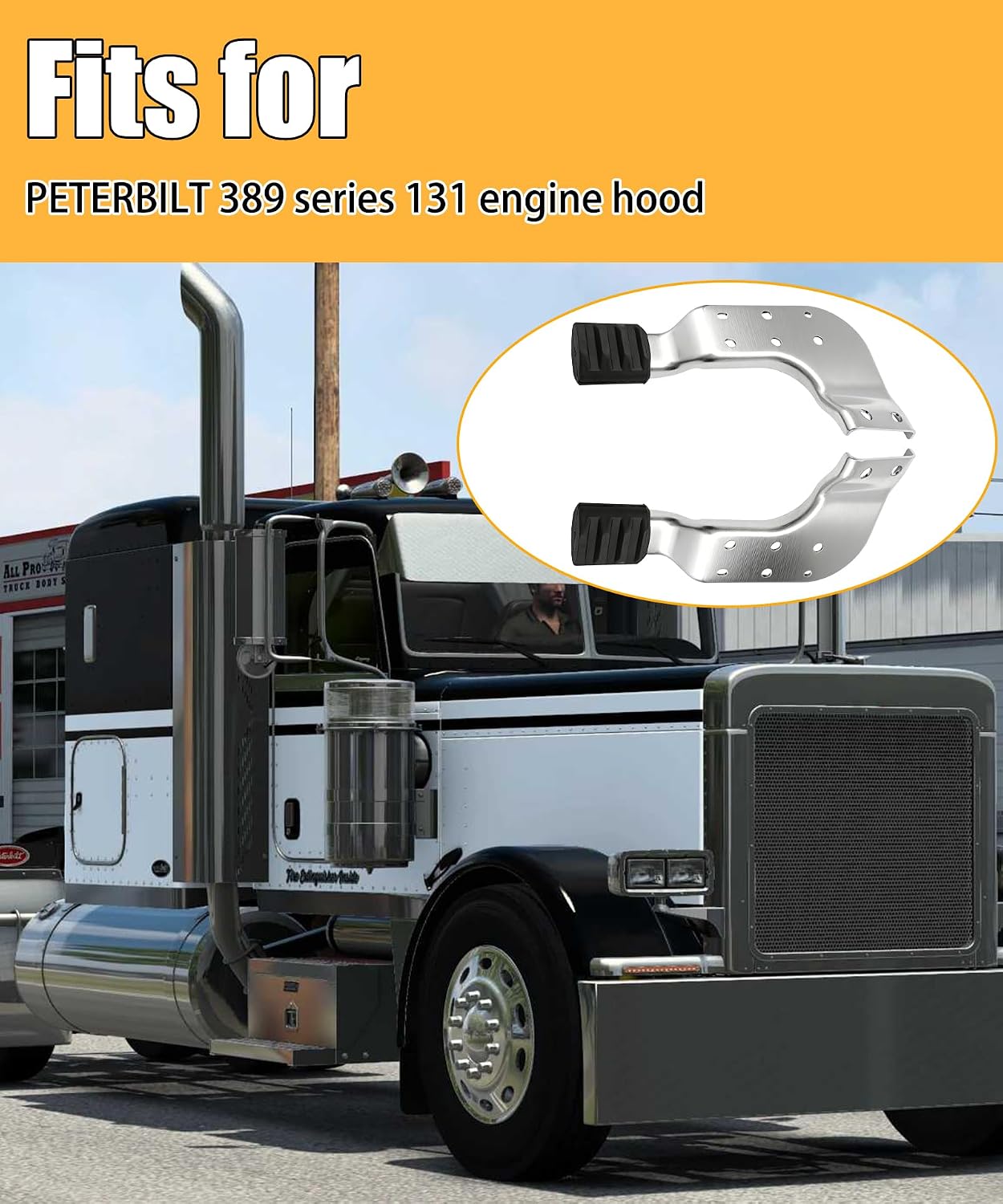 2 Pack Hood Bracket Fits for Peterbilt 389 Series 131 Engine Hood Guide Bracket Replaces MPB75131L MPB75131R (Left and Right Side)