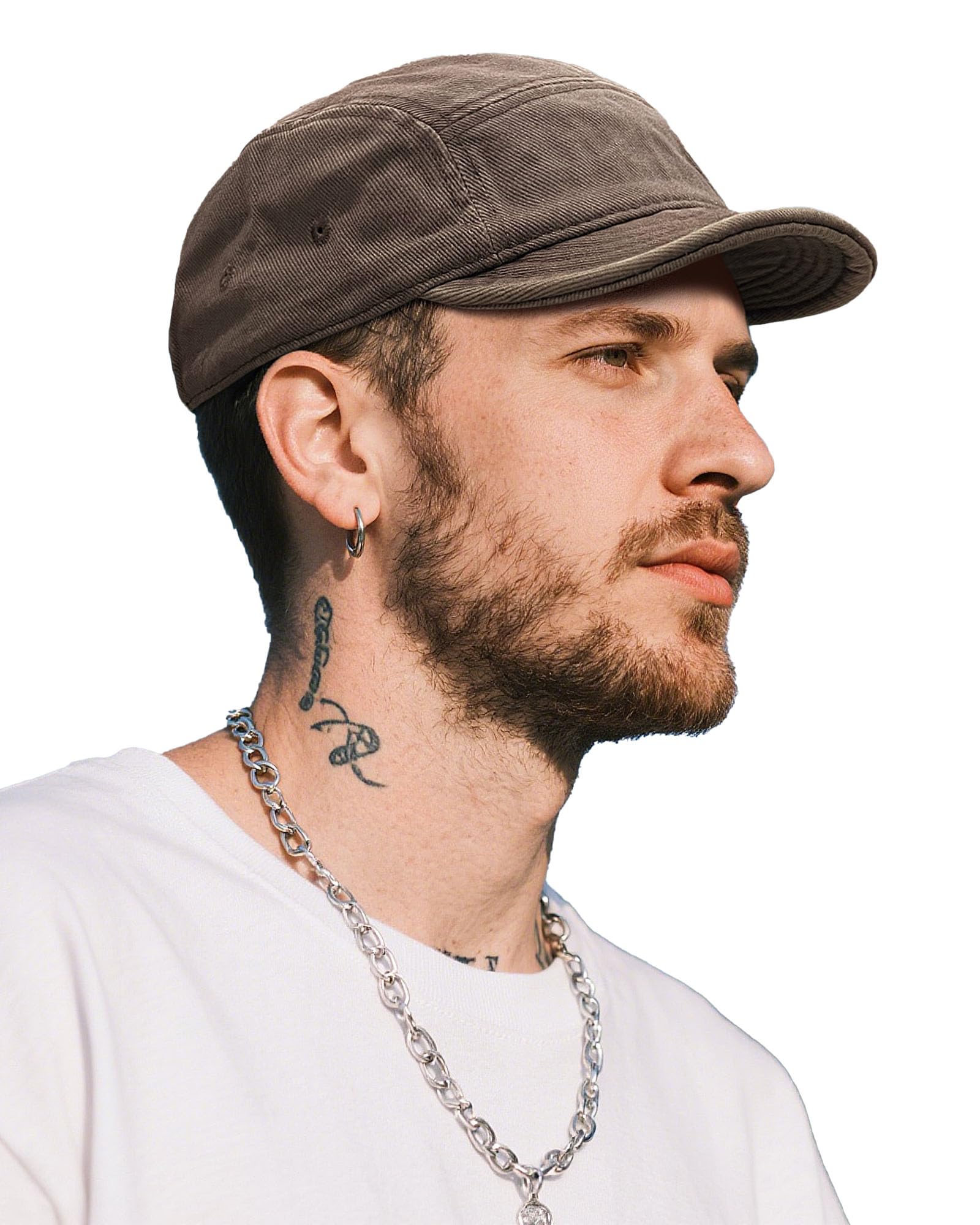 Clakllie Cotton 5 Panel Hats Hip Hop Short Brim Hats for Women Men Soft Golf Dad Hats Low Profile Trucker Cap with Adjustable