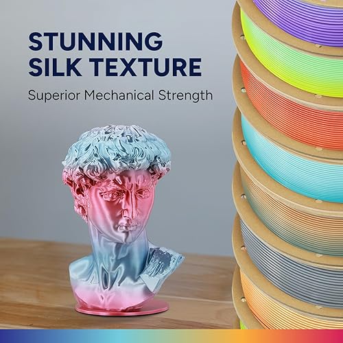 Vista 177 de OVERTURE Filamento de ácido poliláctico de seda, 1/16 de pulgada, acabado bicolor, suave y brillante, carrete 2.2 libras, para joyería de cosplay