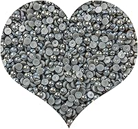 Vista 38 de 1500 piezas de cuentas de media perla de 4 mm, color AB negro, cuentas de perlas planas para manualidades, cuentas de plástico redondas, cuentas