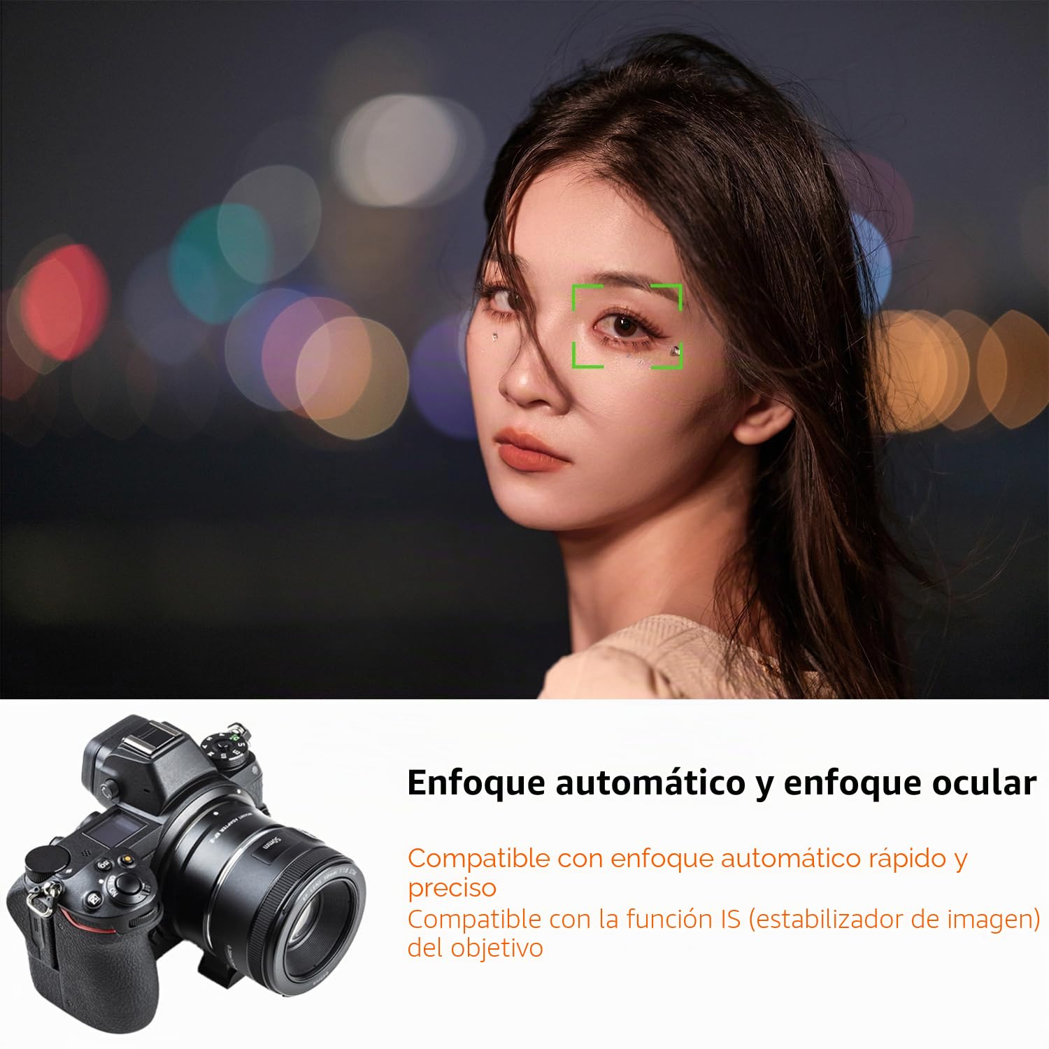 EF-Z Adaptador de Lente metálica de Enfoque automático Compatible con Canon Lente de EF/EF-S a cámara de Montaje Z NIK0N Z5 Z6 Z7 Z8 Z9 Z30 Z50 Zfc