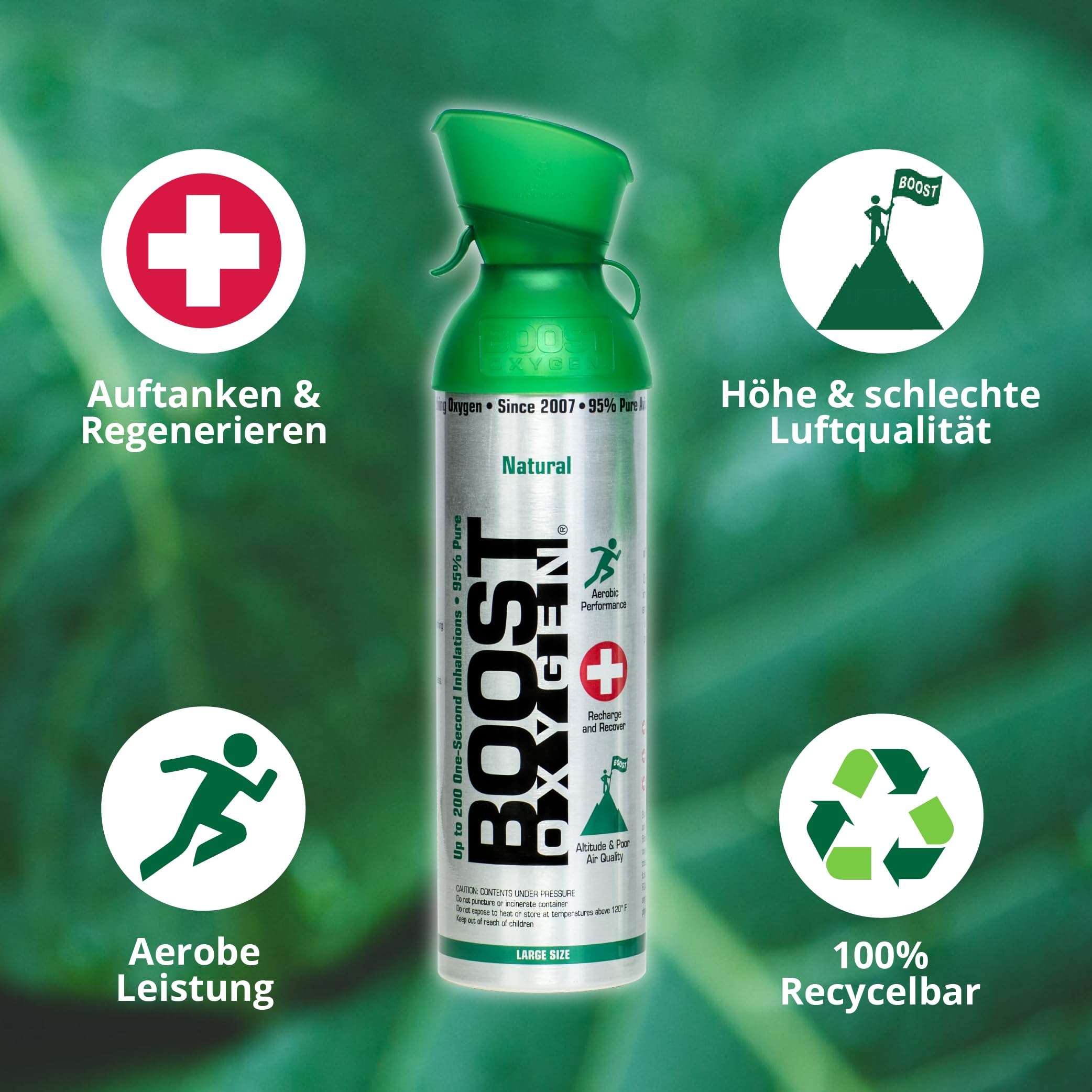 Boost Oxygen Pocket-Größe Neutral (ohne Aroma) 9L-Dose | Atemunterstützung für aerobe Regeneration, Höhe, Leistung & Gesundheit (1er-Pack)