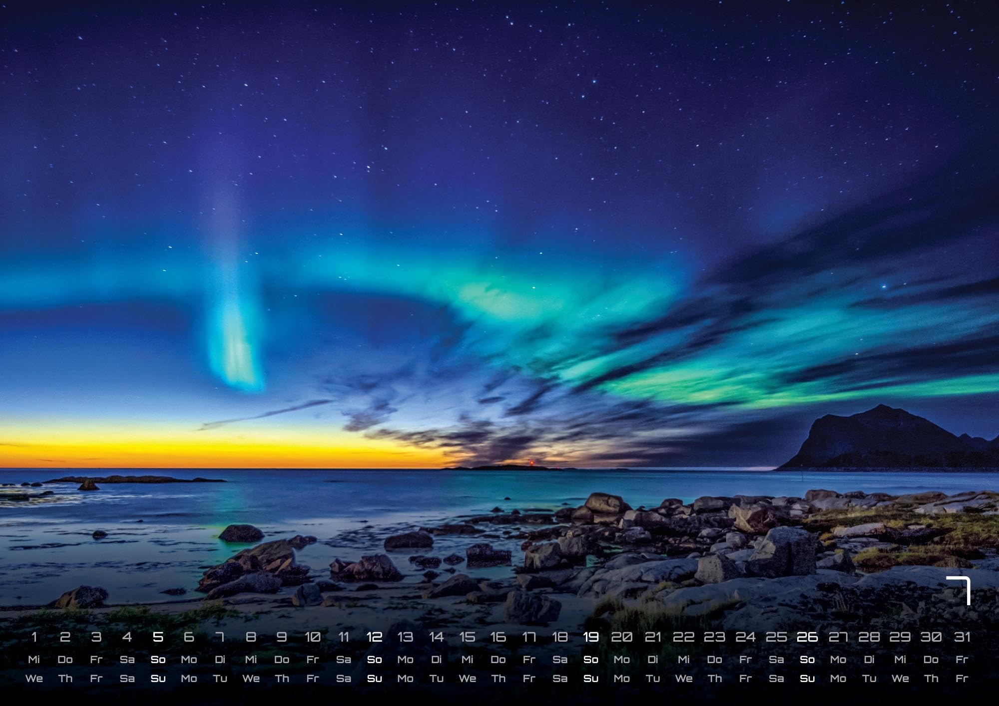 Polarlichter - grandiose Naturschauspiele - 2026 - Kalender DIN A2: Der Wandkalender mit den schönsten Motiven der Polarlichter im hohen Norden für ... extragroßen Format DIN A2 (ca. 60 x 42 cm)!