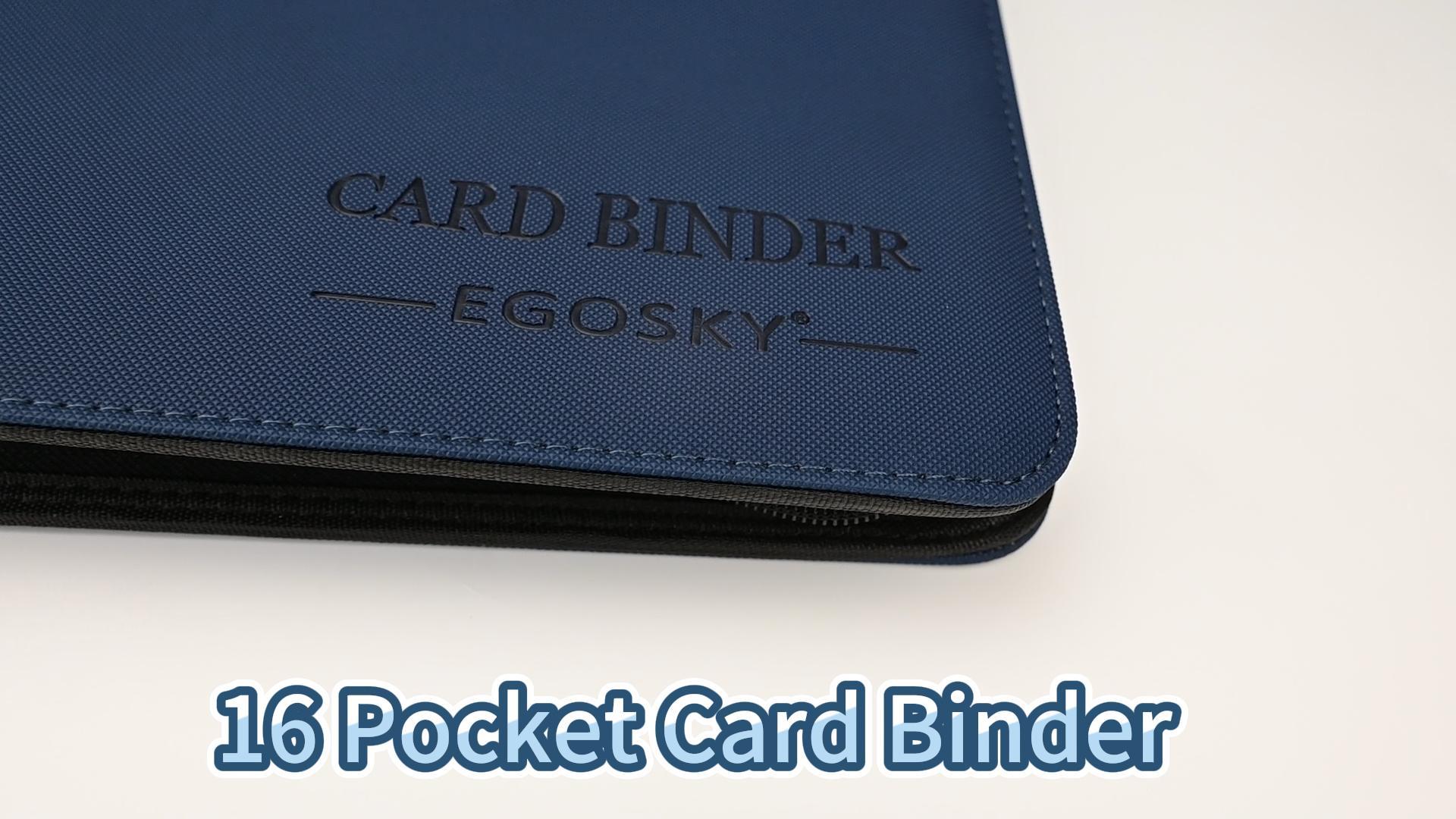 Trading Card Binder 16 Pocket, EGOSKY Large Side Loading Card
