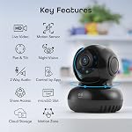 Geeni Sentinel 1080p HD Pan & Tilt Baby Security Smart Camera, Caméra intérieure pour la sécurité à domicile, Pas de Hub requis, Smart Caméra fonctionne avec Amazon Alexa & Assistant Google, Nécessite 2.4 GHz Wi-Fi