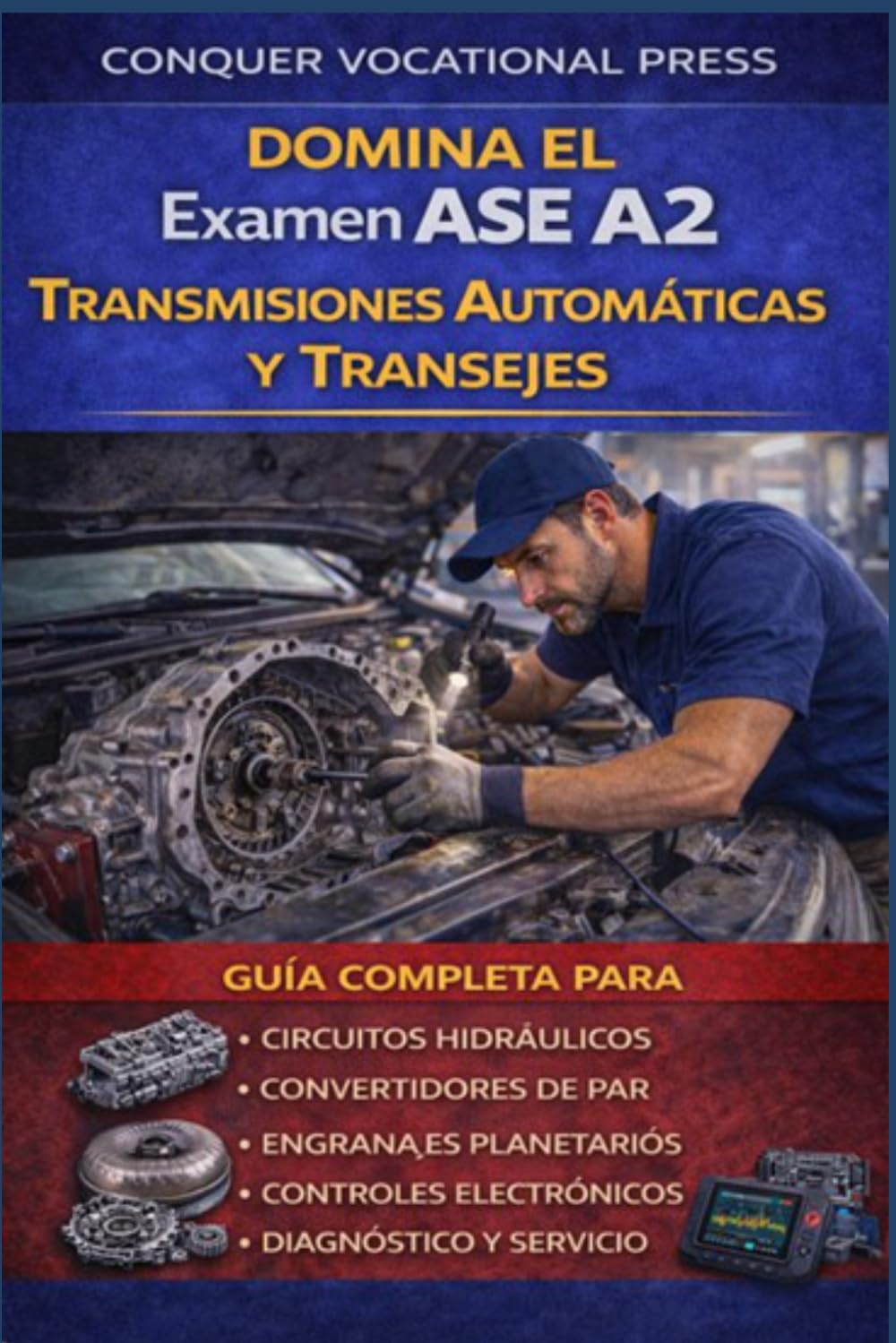 Domina el Examen ASE A2 Transmisiones Automáticas y Transejes: Guía Completa para Circuitos Hidráulicos, Convertidores de Par, Engranajes Planetarios, ... y Diagnóstico y Servicio (Automotive Exams)