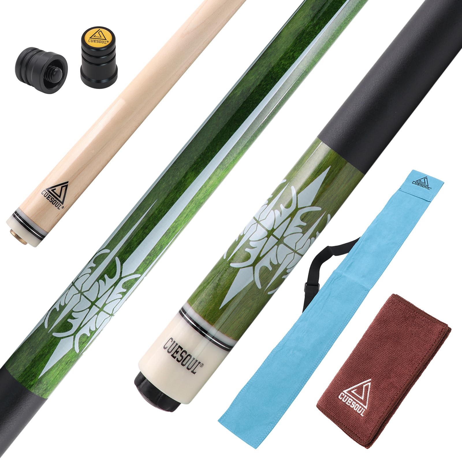 CUESOUL 58 Inch Pool Cue 21oz 13mm cue tip Billiard Cue Stick with Irish Wrap,Packed in blue Cue bag