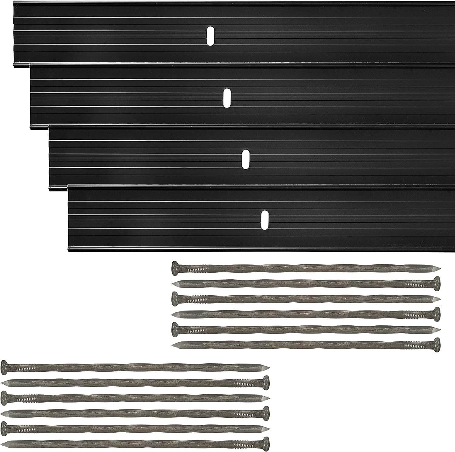 Dreamscape E-Z Edge Aluminum Landscape Edging - 12 Strips, 6ft Each (72ft Total), Black - Professional Quality Landscaping Border, Metal Divider for Lawn, Garden, Flowerbed… Black 72 ft
