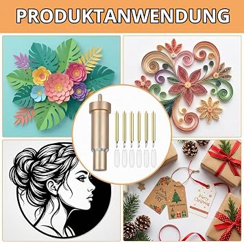 Premium Fine Point Blade Set Compatible with Cricut Maker 4/3/Explore 4/3/Air 2/One 6 Replacement Blades 30°/45°/60° Precision Blades for Fine Cuts in Vinyl Cardstock Cork Fabric Faux Leather (Gold)