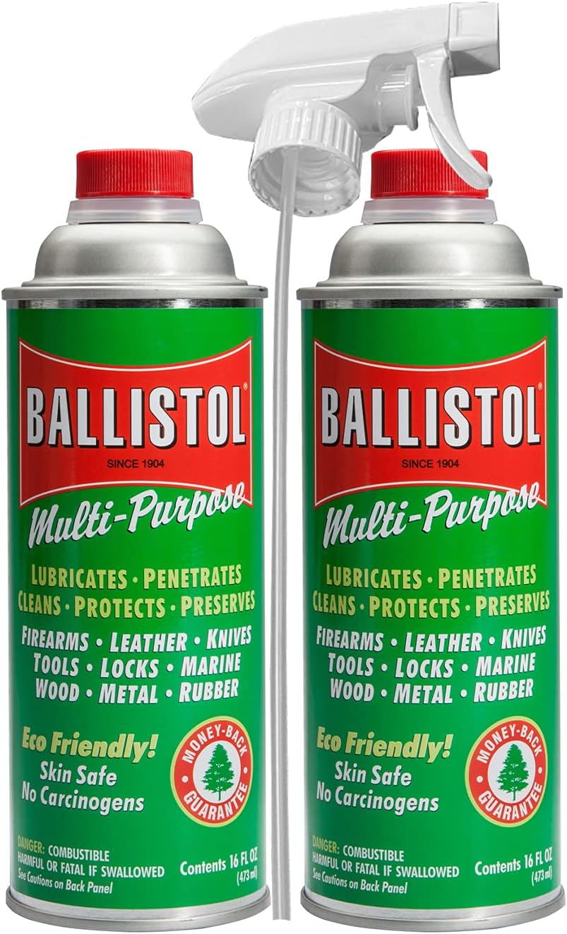 Ballistol Multi-Purpose Can Lubricant Cleaner Protectant 16 oz, 2 Pack with 1 Sprayer