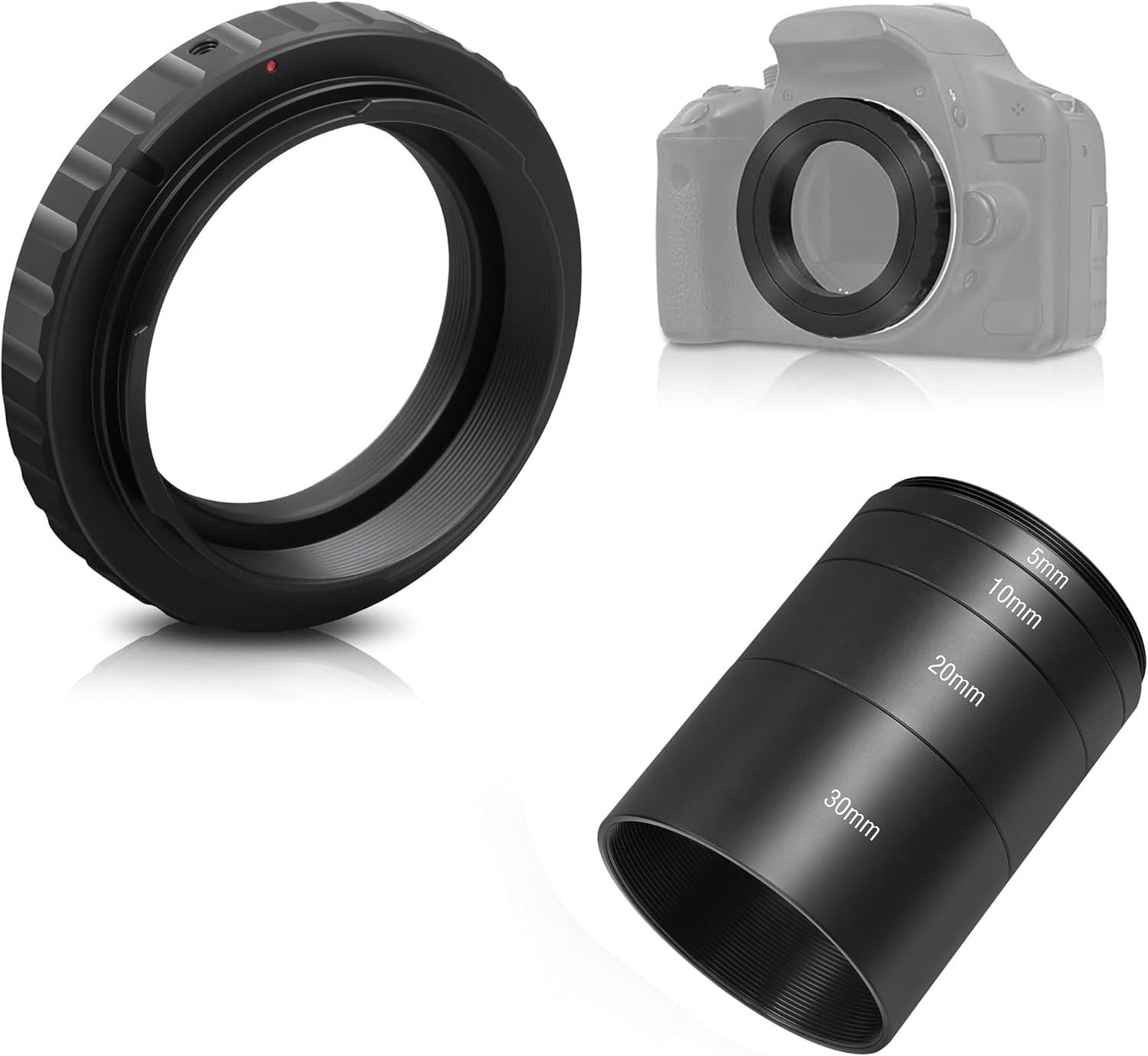 Alstar Astronomical 2"/M48-extension Tube Kit 5mm 10mm 20mm 30mm - Bundle with - Telescope T2 T Ring Adapter for All Canon EOS