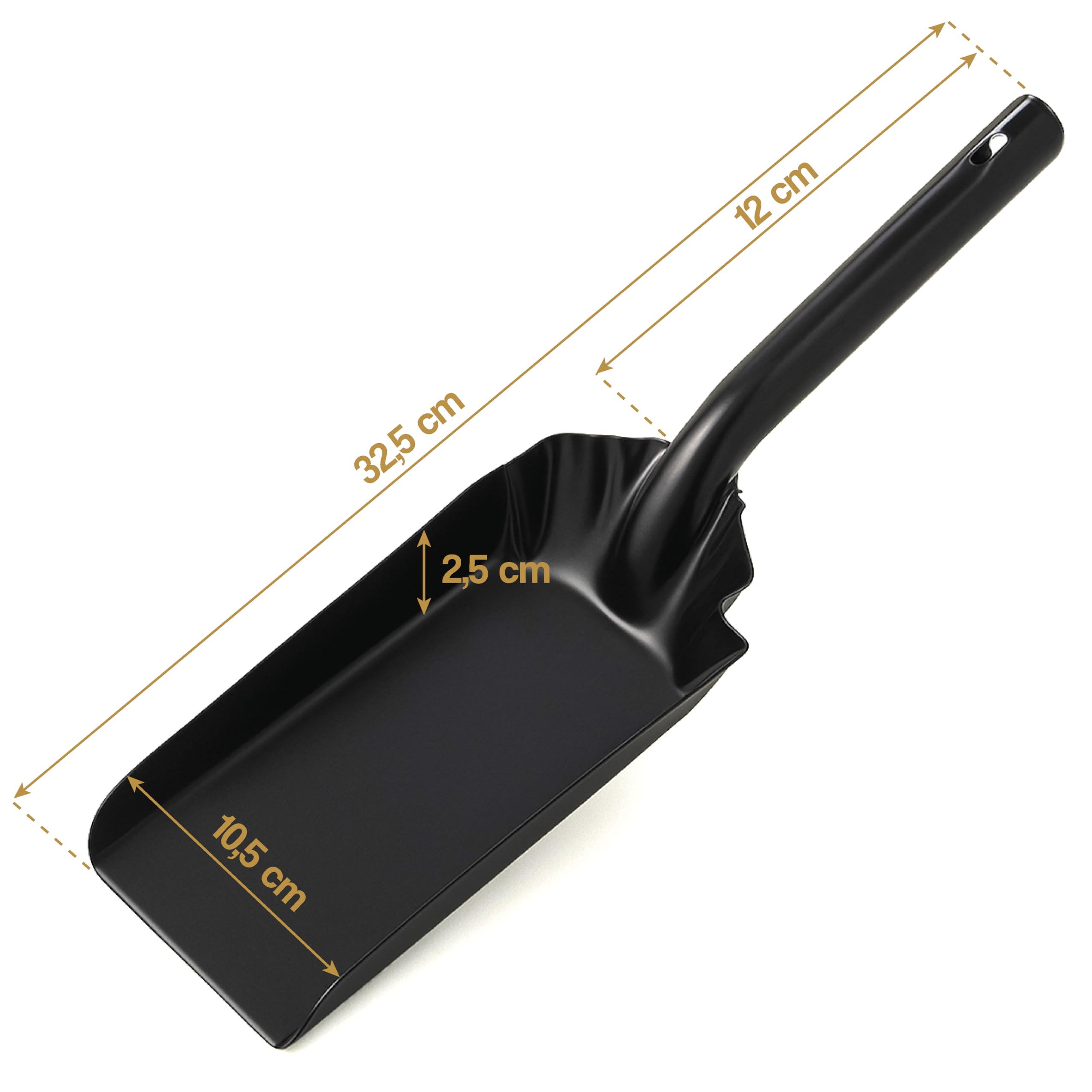 Paletta Per Camino E BBQ In Ferro Smaltato MGE - 32x10cm, Con Manico, Per Carbone E Cenere - Foto 3