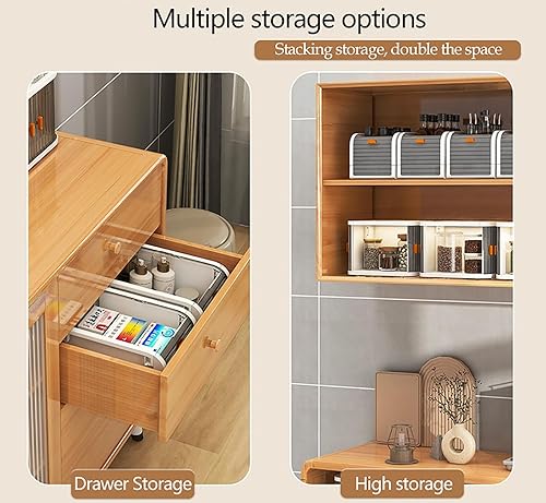 Miniatura 5 de Desktop Organizer,College Dorm Essentials for Girls,Stackable Plastic Storage Bins with Front Doors,Mini Office Organization and Storage Foldablefor