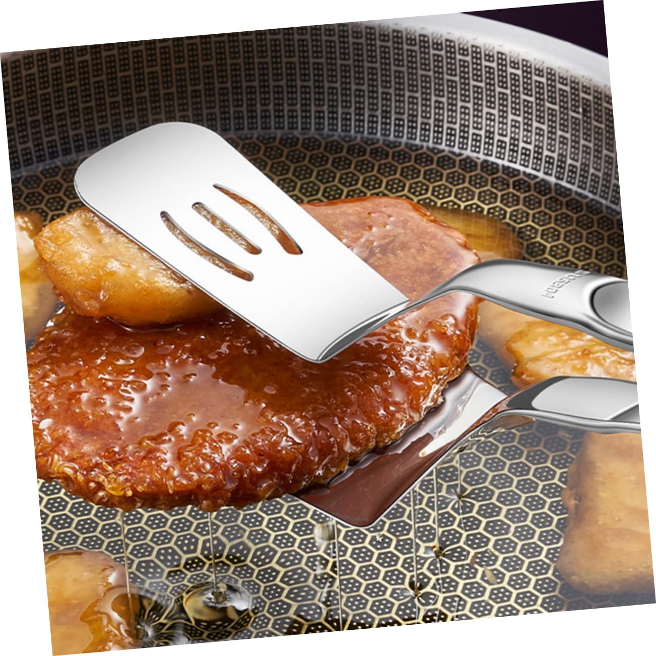 PRETYZOOM Cooking Utensils Fish Cooking Spatulas Stainless Steel Spatula Clip Serve Flip