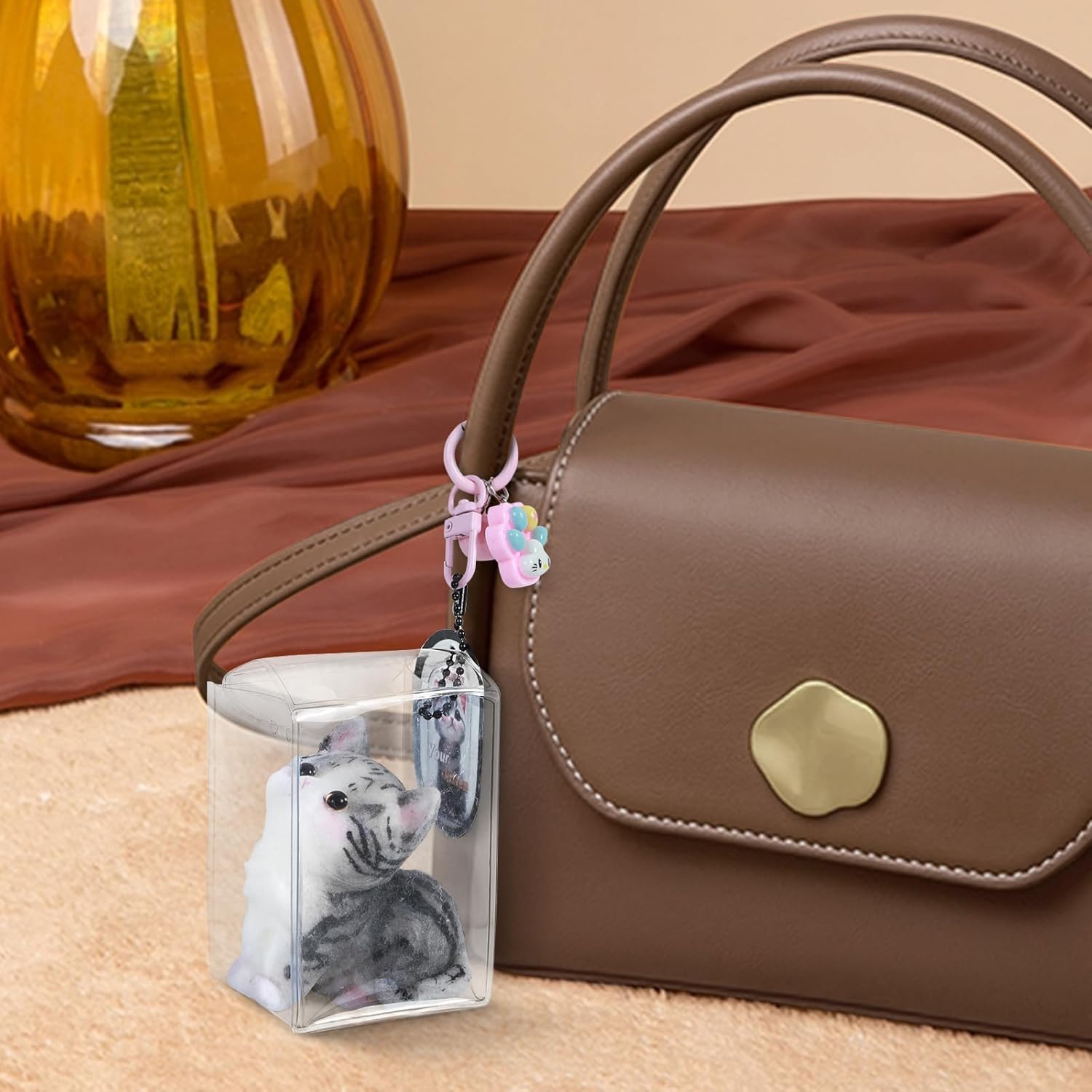 Taba Squishy Cat Kit,Cute Squishy Toys,Bag Charms,Suitable for Cat Memorial Gifts for Women (Silicone Slow Rebound Feel)
