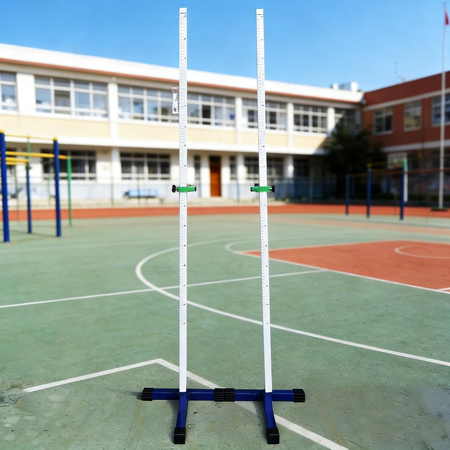 Steel Competition High Jump Standard, Elementary/High School Portable High Jump Measuring Stick, Young Players Competition Jumping Stand