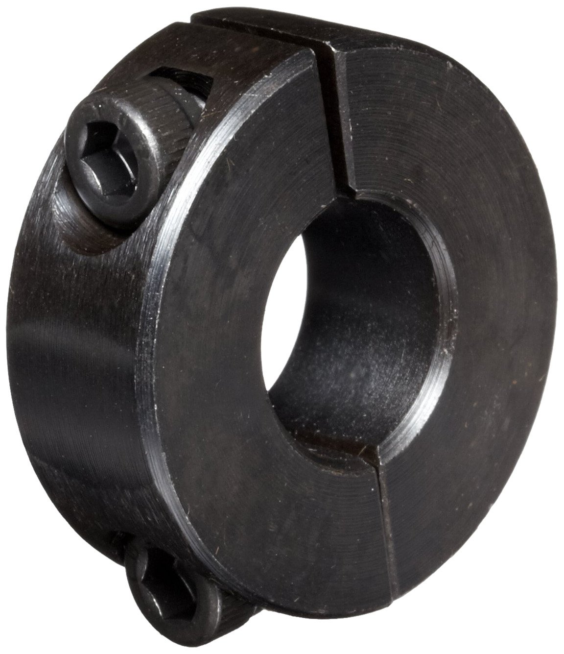 3 Set - Climax Metal 2C-050 Steel Two-Piece Clamping Collar, Black Oxide Plating, with 8-32 x 1/2 Set Screw, 1/2