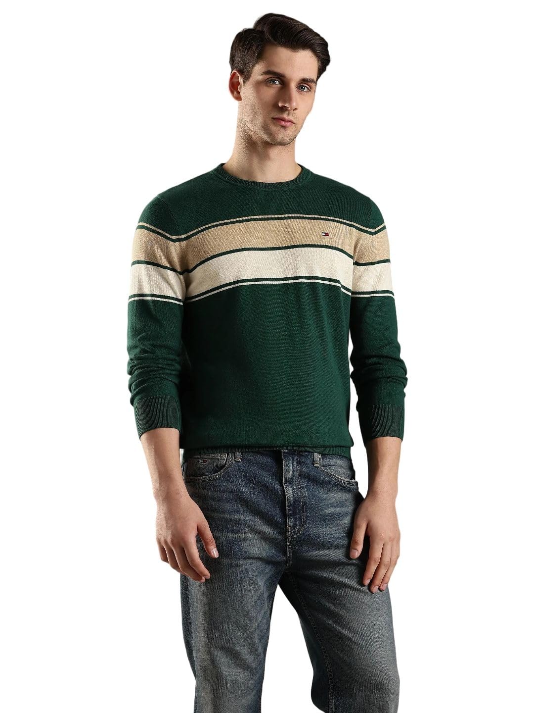 Striped Regular Fit Cotton Sweater-image-31