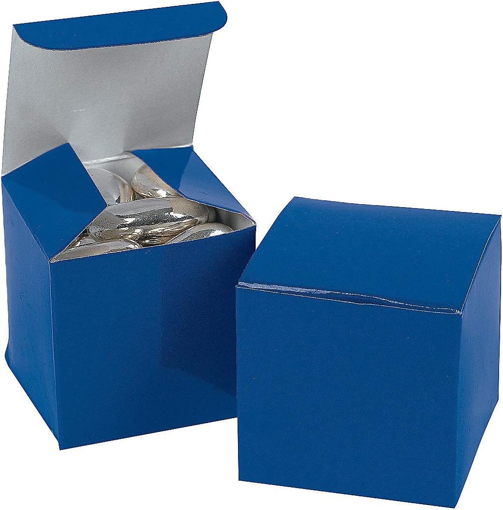 Fun Express - 2" Blue Gift Boxes (24pc) for Wedding - Party Supplies - Containers & Boxes - Paper Boxes - Wedding - 24 Pieces