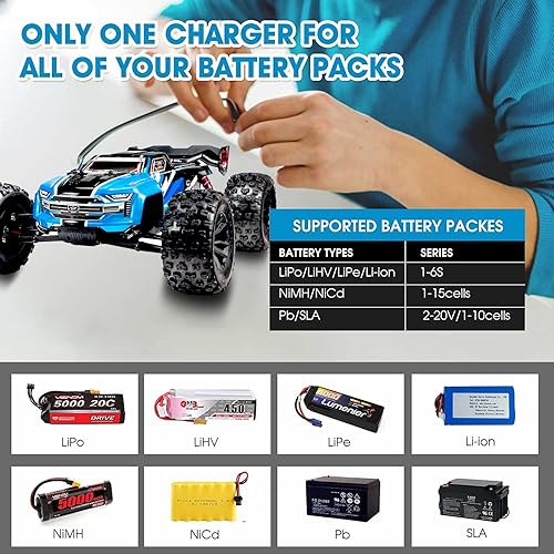 Vista 3 de 100W 10A AC/DC 1-6S Lipo cargador de batería descargador Smart Balance Lipo cargador para LiPo LiHV Life NiMH NiCd Pb para Hobby RC Car Boat Drone