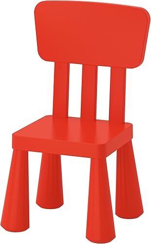 Ikea Mammut Kids - Silla infantil para interiores y exteriores, color rojo, 1 paquete