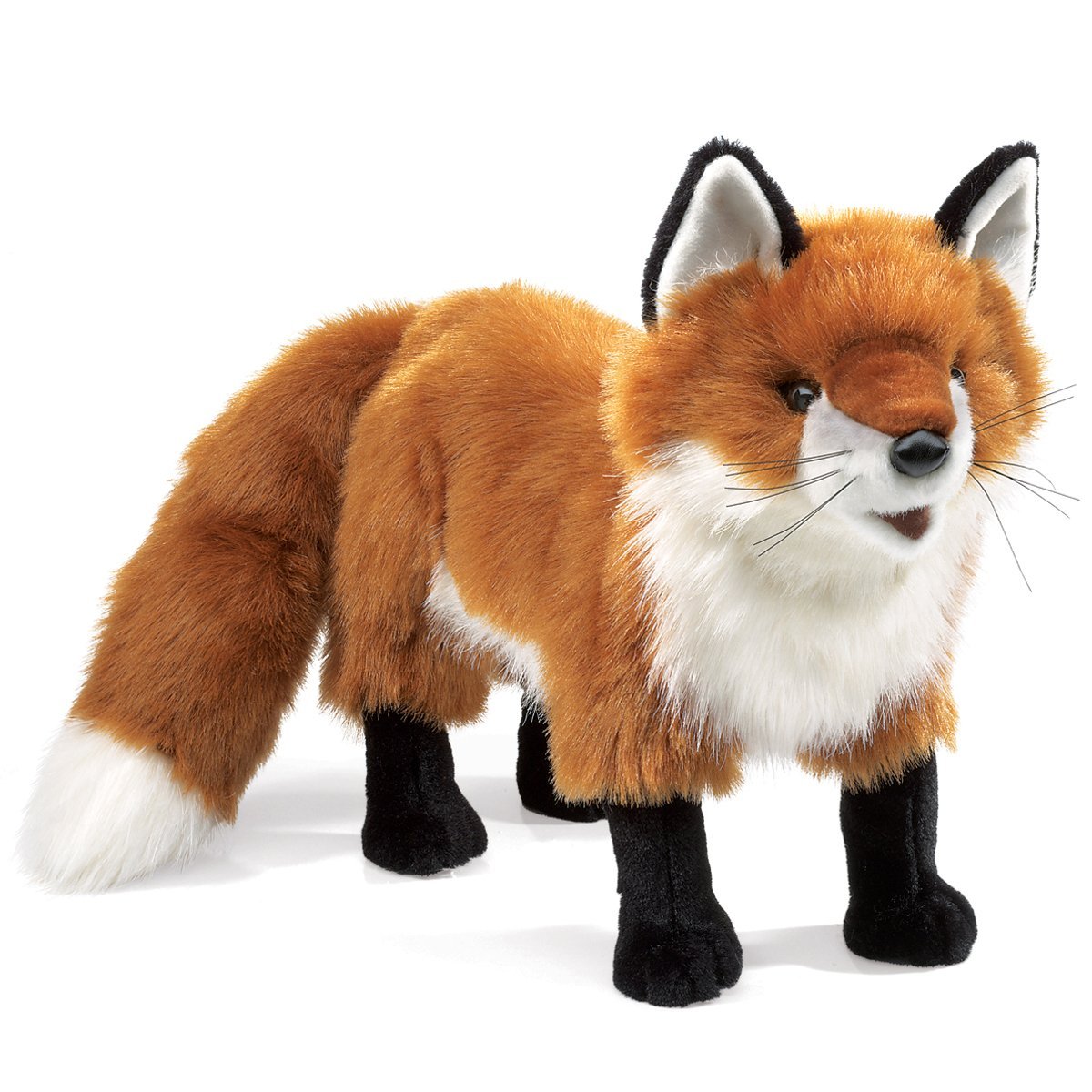 Red Fox Hand Puppet, Rust, White, Black, 1 EA