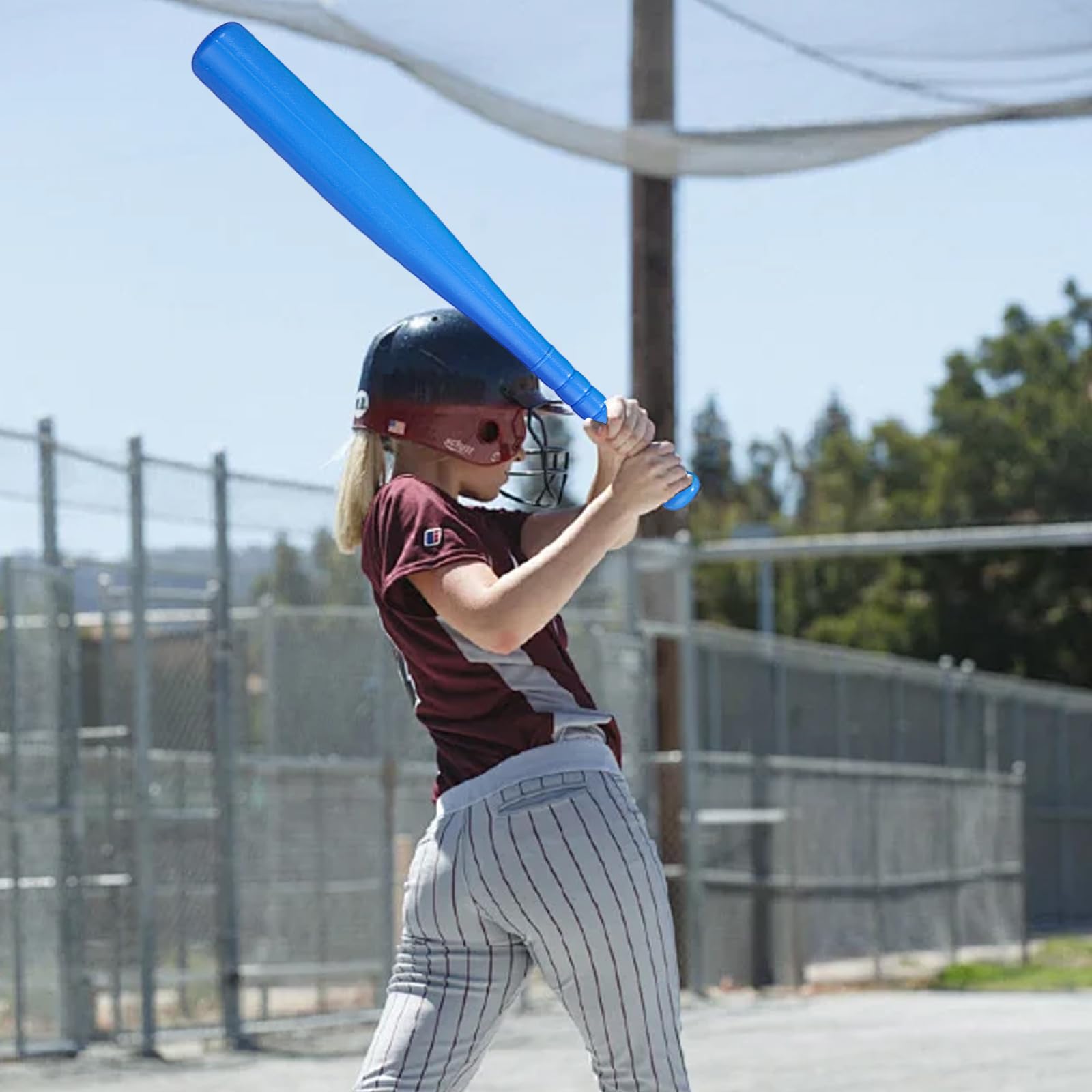 Bat de Baseball pour Tout-Petit, Jeu de Batte et Balle Baseball en Plastique 17 Pouces, Enfants Pratiques légers exerce des Jouets pour Le Sport en Plein air en intérieur Jeu