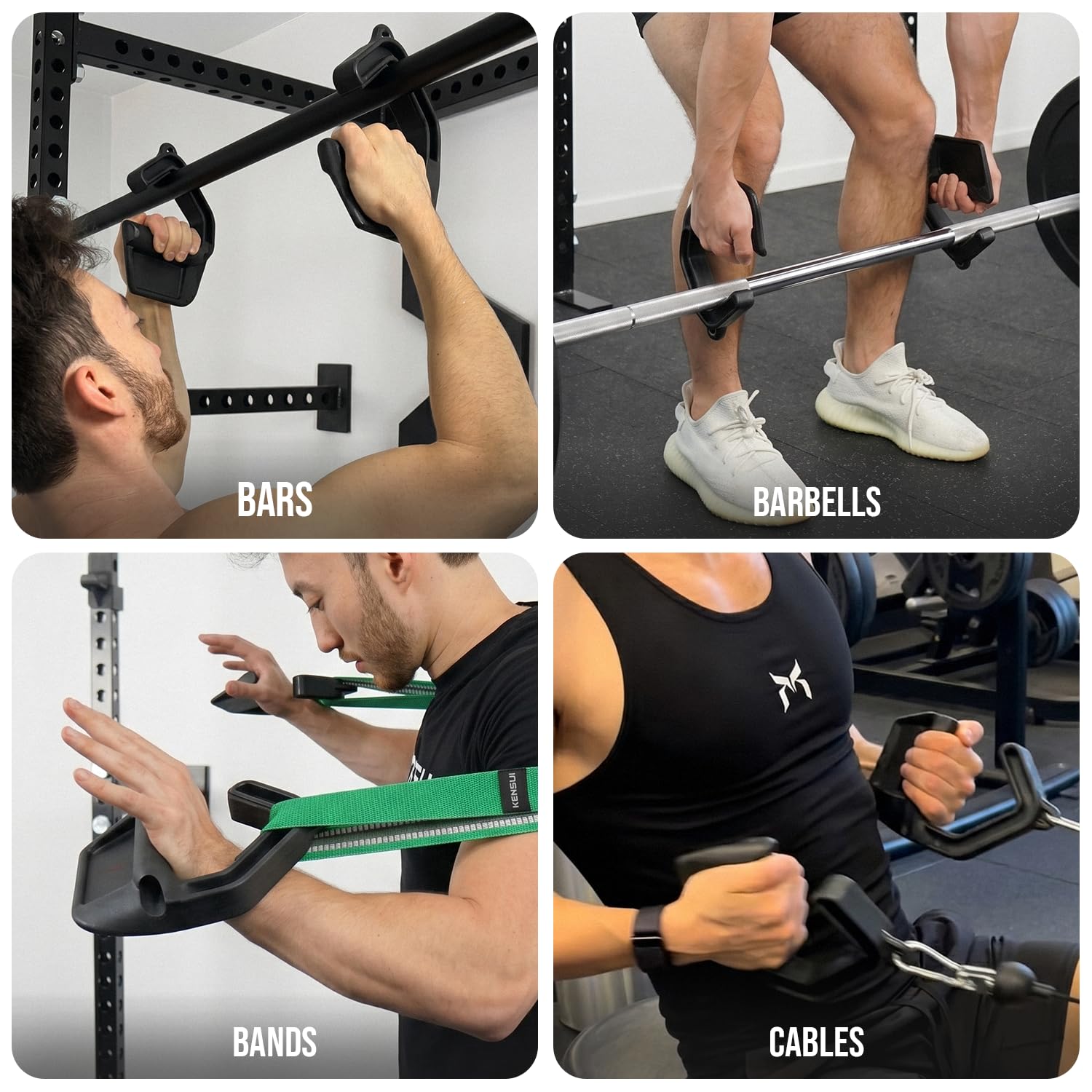 KENSUI Swissies V2 MAX: Ergonomiczny uchwyt mocujący do drążków, sztangi, kabli i taśm oporowych