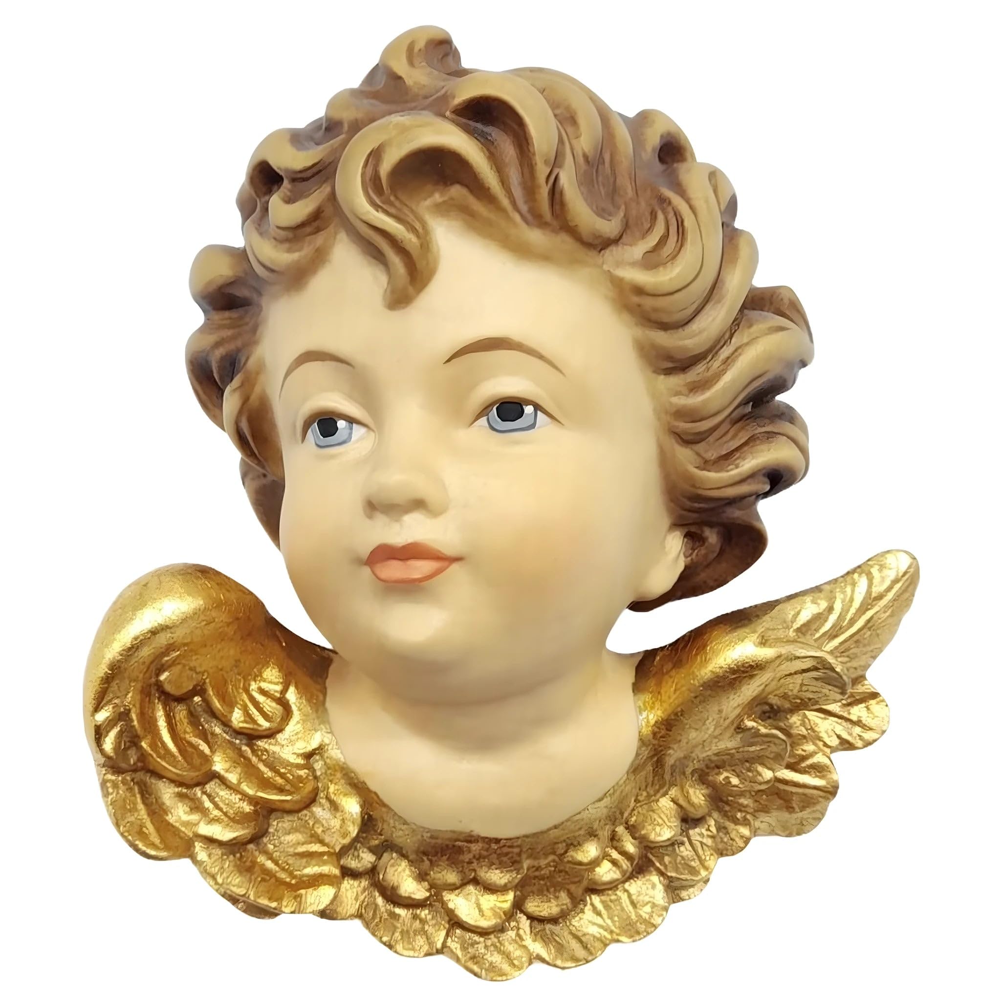 Tête d'ange en bois orientée à droite érable chérubin Dolfi figurine - 5