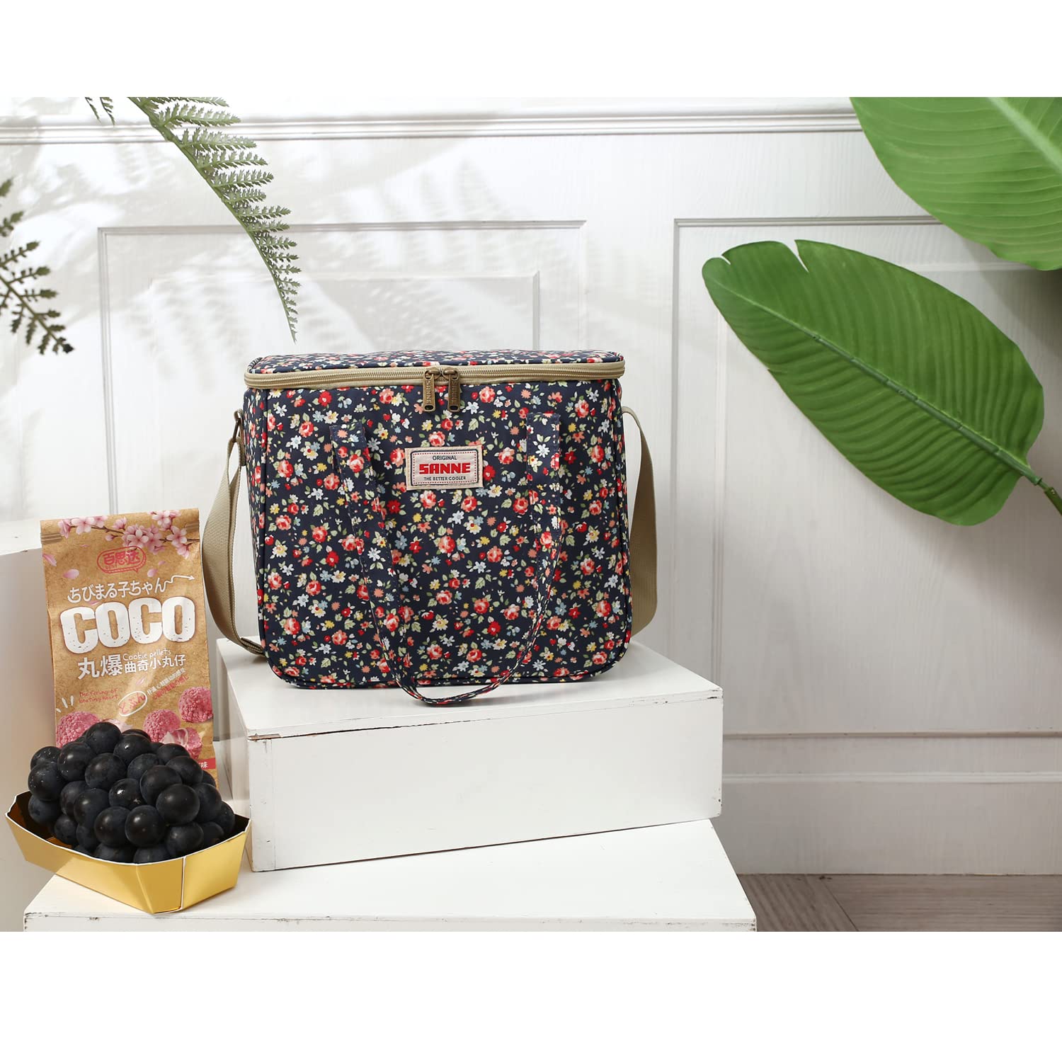 Borsa termica riutilizzabile per donne e ragazze, borsa termica per il pranzo con tracolla regolabile, graziosa borsa termica per scuola/spiaggia/escursionismo/picnic/allenamento, motivo
