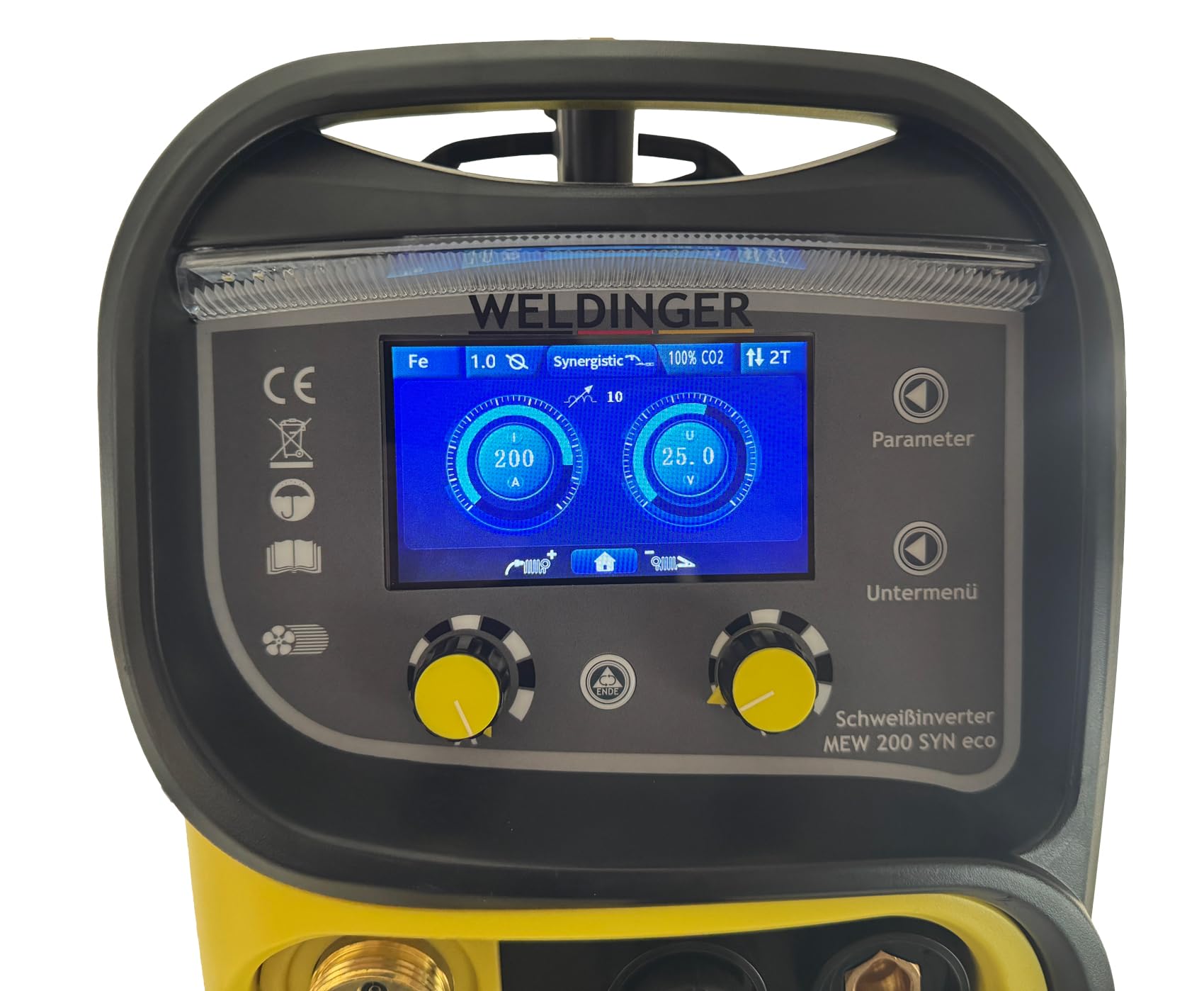 WELDINGER MEW 200 SYN eco synergischer MIG-MAG-Schweißinverter 2T/4T Spot 200 A