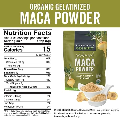Miniatura 5 de Maca en polvo orgánico - Maca en polvo orgánico gelatinizado superalimento pervuano tradicionalmente utilizado para energía certificado orgánico sin