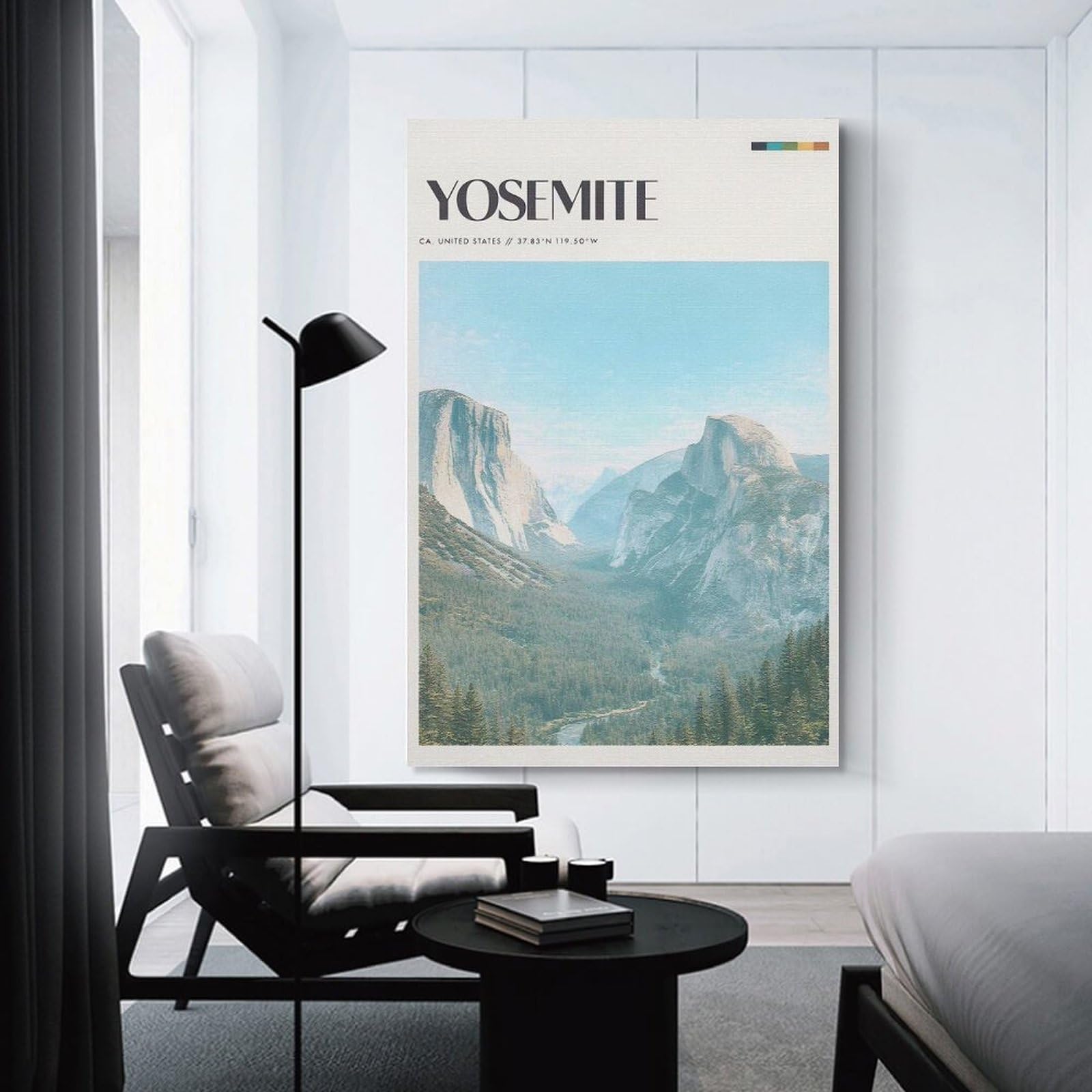 Junmoney Canvas Wall Art Yosemite National Park Vintage (3), 24x36inch(60x90cm), for Lounge Decor, Bedroom Walls Or Flats, A Home Accent with Warm Character
