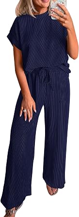 KIRUNDO 2 Piece Sets for Women Dressy Matching Lounge Set