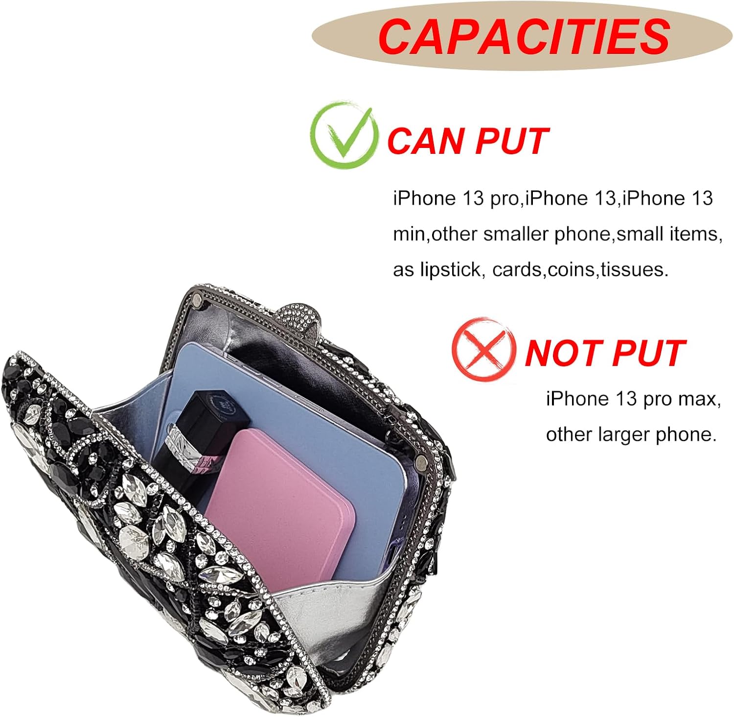 Colorful Crystal Clutch Box Handbag Women Sparkling Evening Bags for Wedding Party Prom Purse