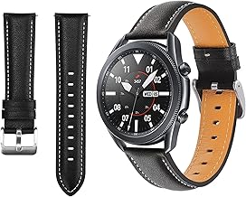 Samsung Galaxy Watch 3 45mm/Galaxy Watch 46mm-22mm High Quality Replacement Leather Strap for Men and Women Compatible with Samsung Gear S3, Leather