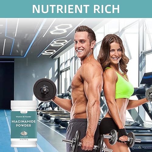 Miniatura 2 de Polvo de niacinamida de 10 onzas de grado alimenticio, polvo de niacina 100% puro, añadir a batidos, jugos y batidos para una salud óptima