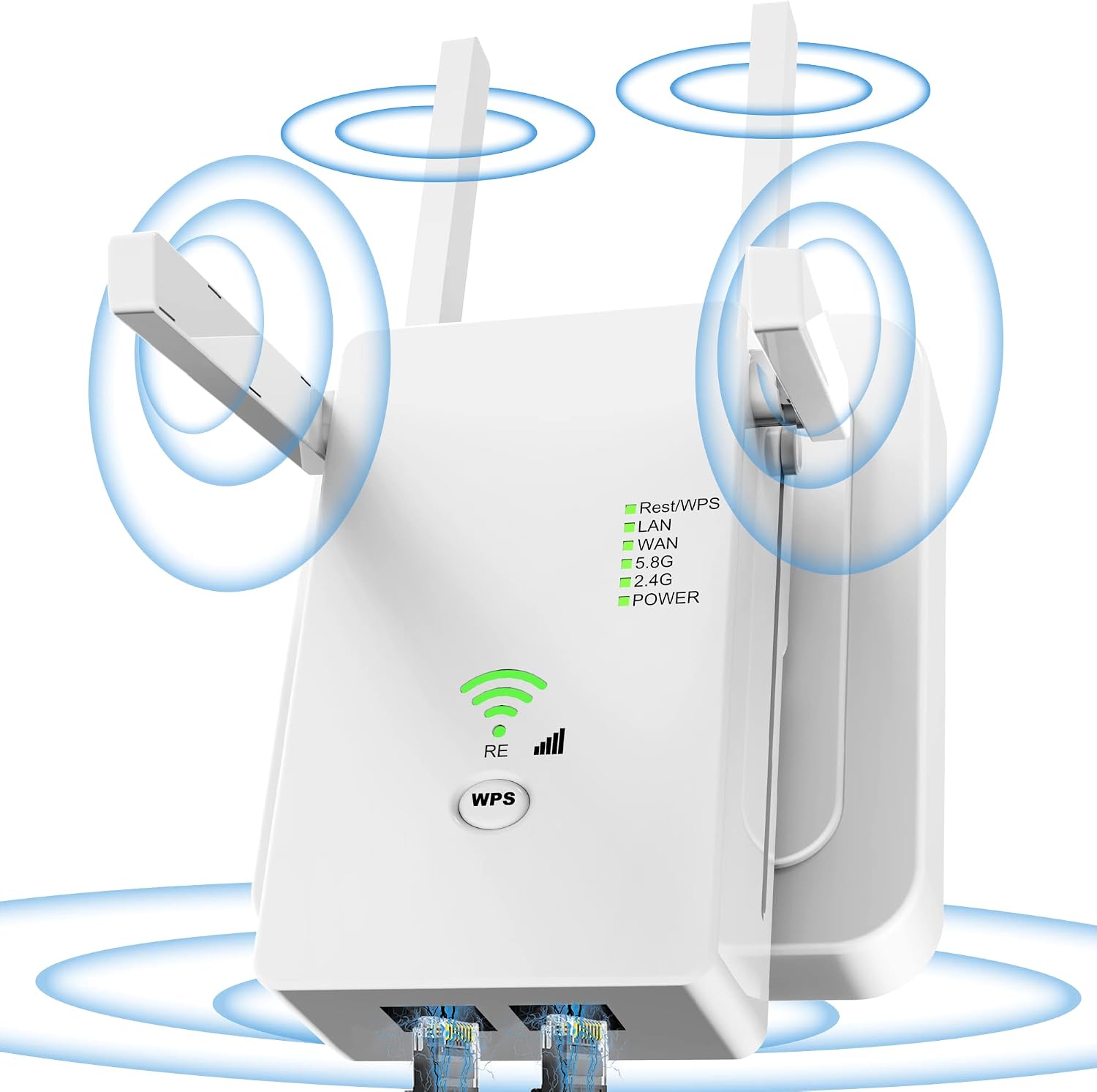 Best WiFi Extender WiFi Booster - 1200M Internet Booster with 10 Feet Ethernet Cable Covers Up to 4500 Sq ft and 50 Devices - 5G 2.4 GHz Wireless WiFi Extenders Signal Booster for Home