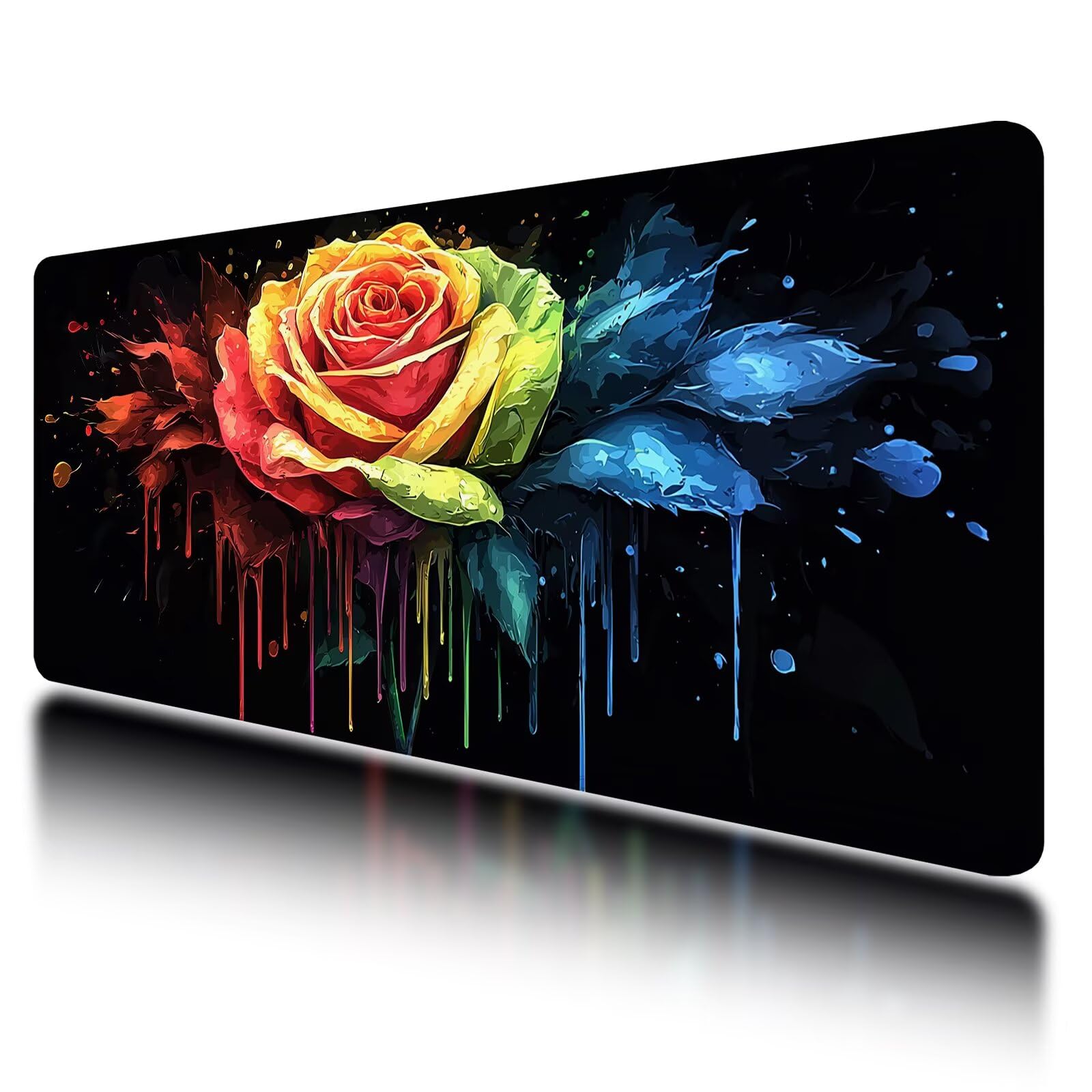 Podkładka pod mysz do gier, XXL kolorowa podkładka pod mysz 1000 x 500 mm, podkładka pod biurko ze szwami na krawędziach, różowa podkładka pod mysz wodoodporna antypoślizgowa do akcesoriów biurowych