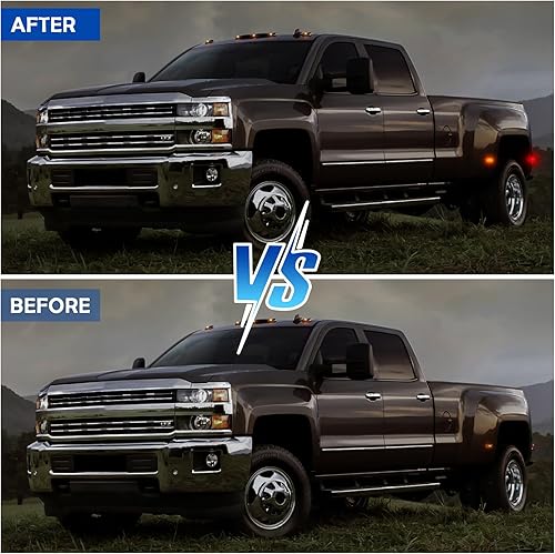 Miniatura 2 de AUYICH Luces LED de posición laterales compatibles con Silverado Sierra 2500HD 3500HD 2015-2023 de repuesto, luces indicadoras traseras rojas