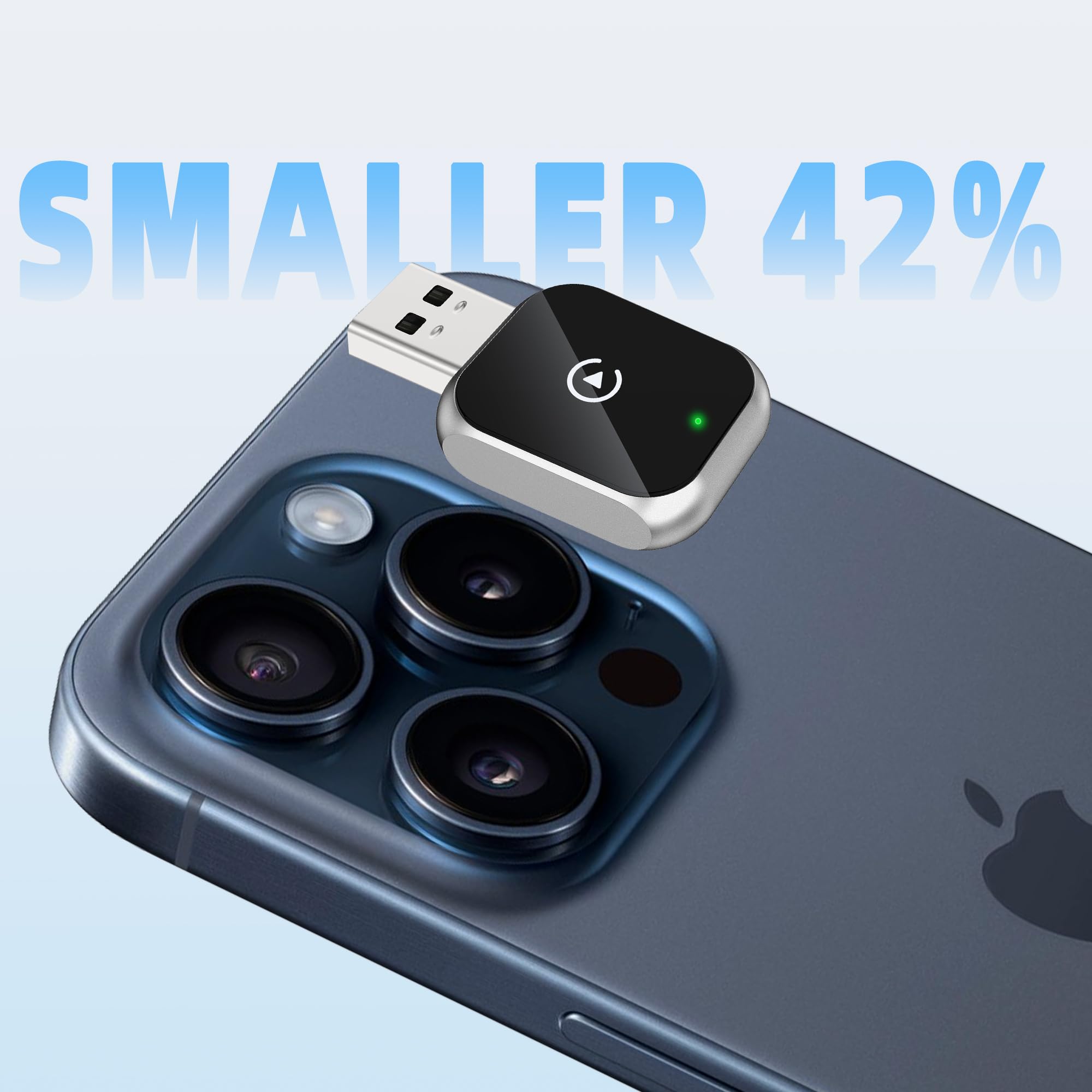 Wireless CarPlay Adapter 2026 – Apple CarPlay kabellos nachrüsten, A9 Chip 6X schneller, 3 Sek. Auto-Verbindung, Bluetooth 5.3 & 5GHz WiFi, Plug & Play Dongle für iPhone iOS 10+, für 1200+ Autos