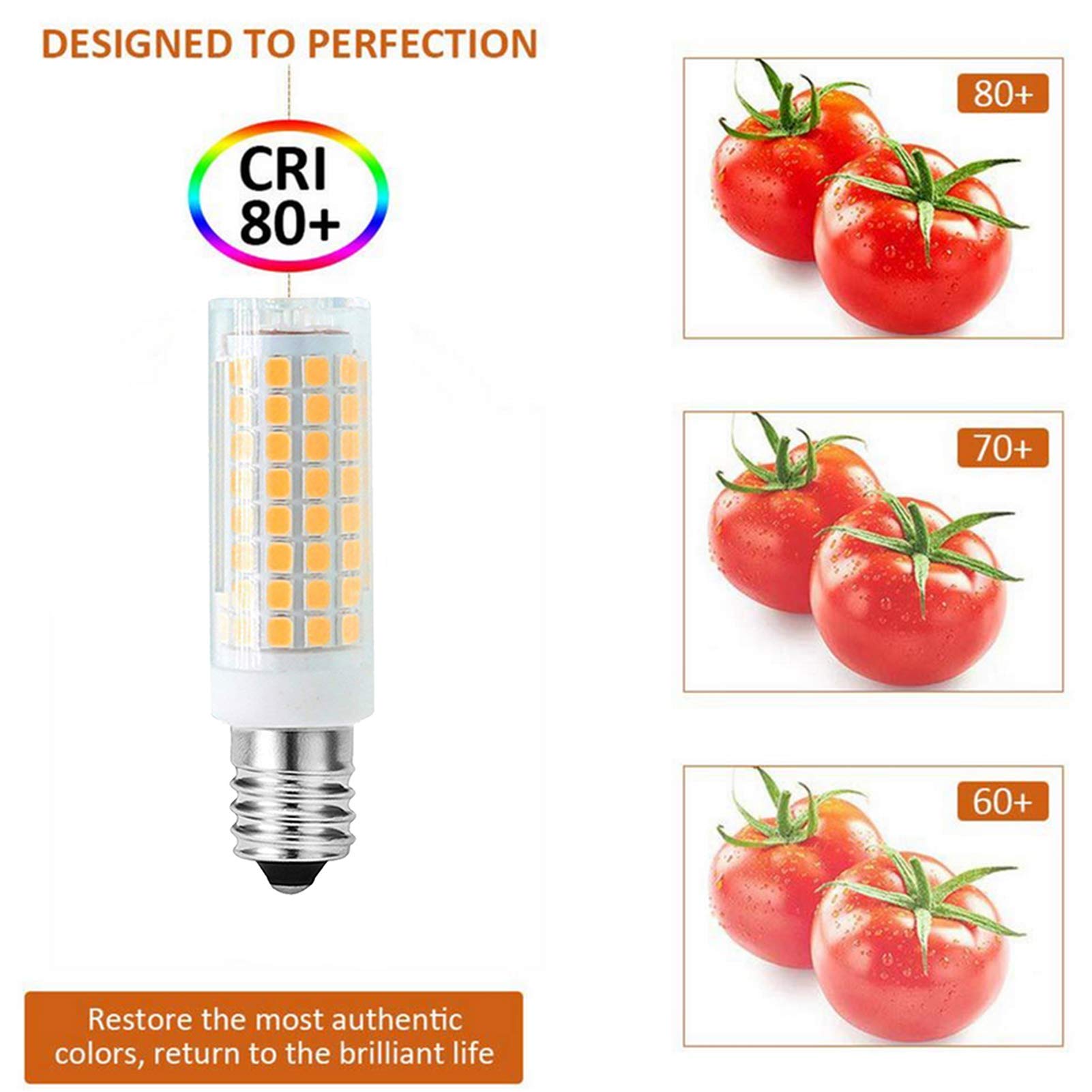 Żarówka LED E14 10W E14 Basic Zimna biel 6500K Kukurydza Żyrandol Wentylator sufitowy, 102 LED 2835 SMD, możliwość ściemniania, opakowanie 6 sztuk