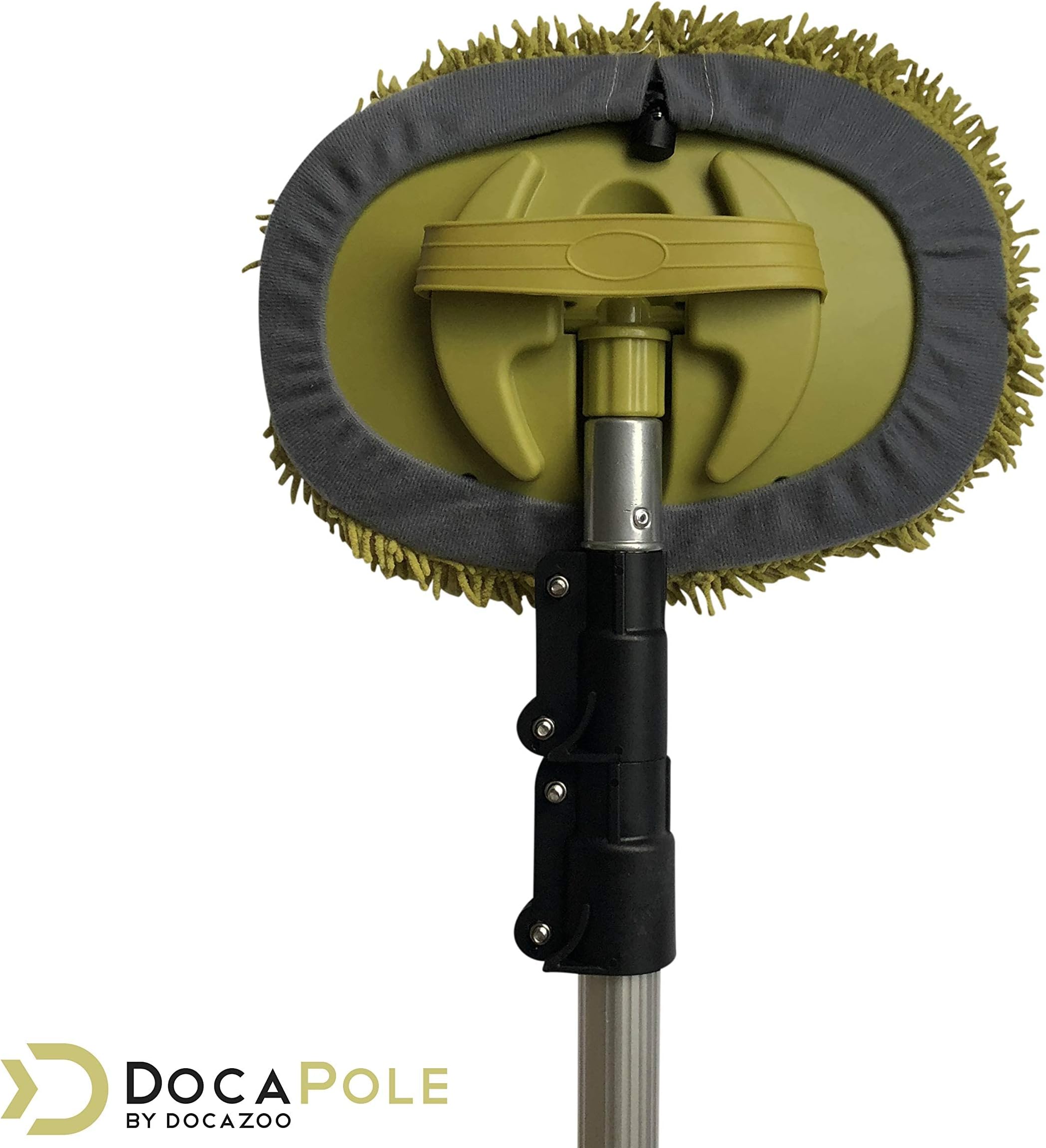 DOCAZOO DocaPole Wall Duster|Chenille Microfiber Cleaning Head|for Use by Hand or with an Extension Pole | High Reach Duster for Walls and High Ceilings | Washable Cleaning Cloth (Pole NOT Included)