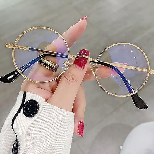 Miniatura 3 de Brigtlaiff Gafas redondas de bloqueo de luz azul para hombres y mujeres, gafas de televisión para juegos de computadora, antifatiga ocular con marco