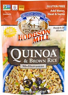 Hodgson Mill Quinoa and Brown Rice, Mediterranean Seasoning, 5 Ounce (Pack of 6), Ready In Minutes Flavored Whole Grain Pouches with Quinoa and Brown Rice, Easy and Savory Health Conscious Side Dish